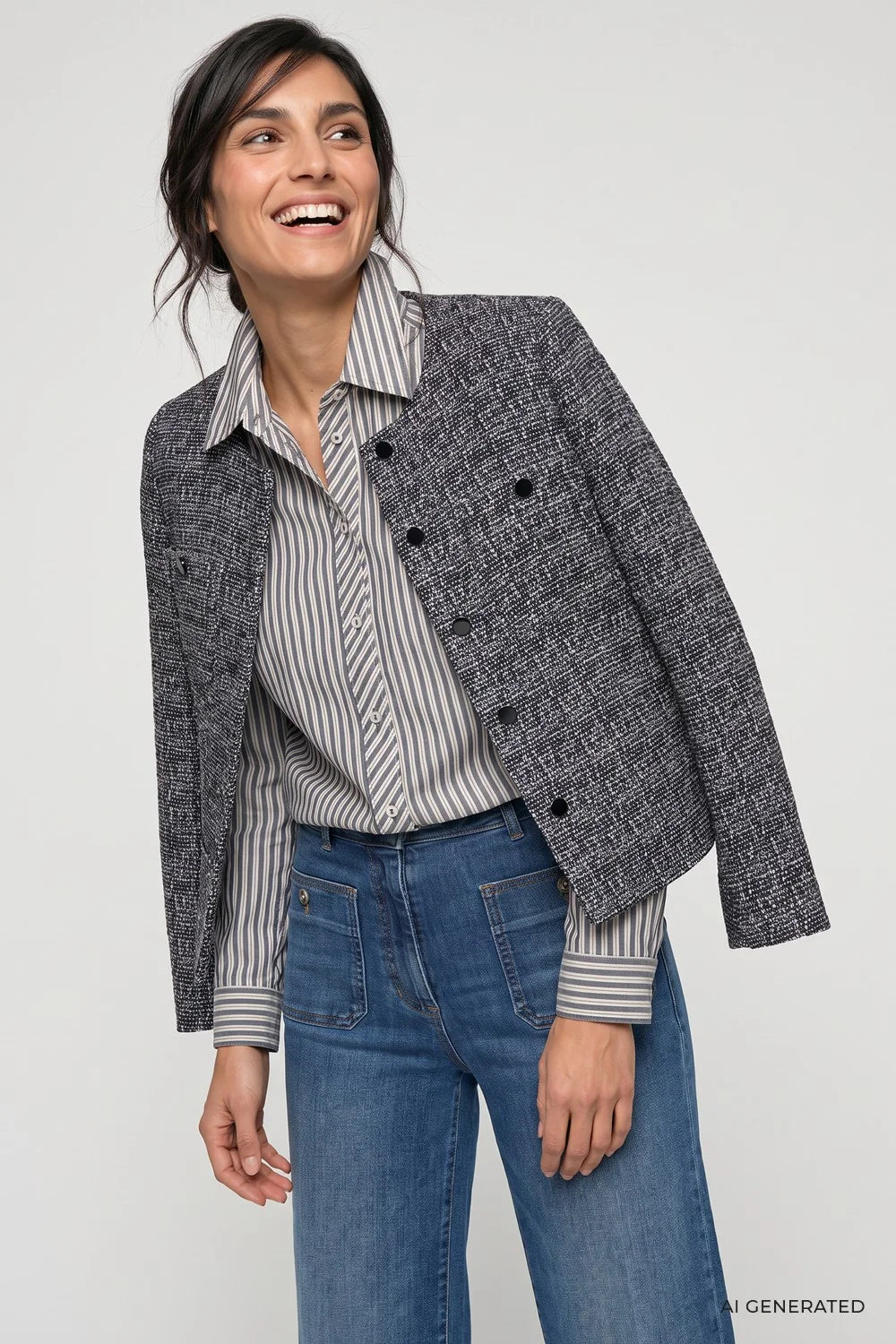 Classic Stripe Shirt in Ink Blue