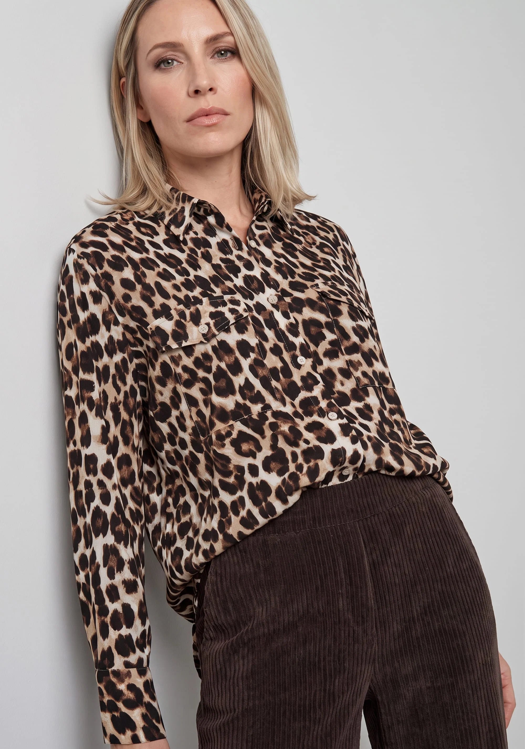 Leopard Print Blouse in Coffee Bean