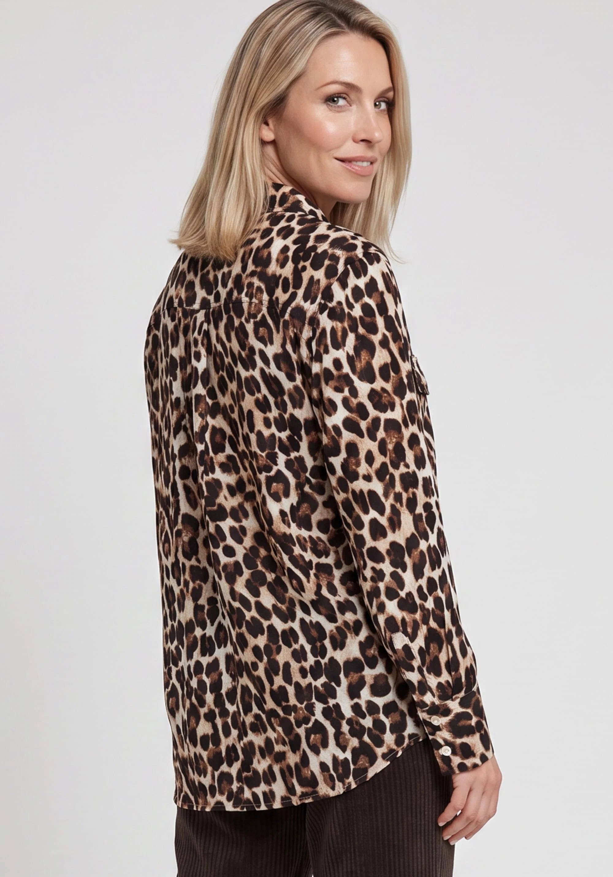 Leopard Print Blouse in Coffee Bean