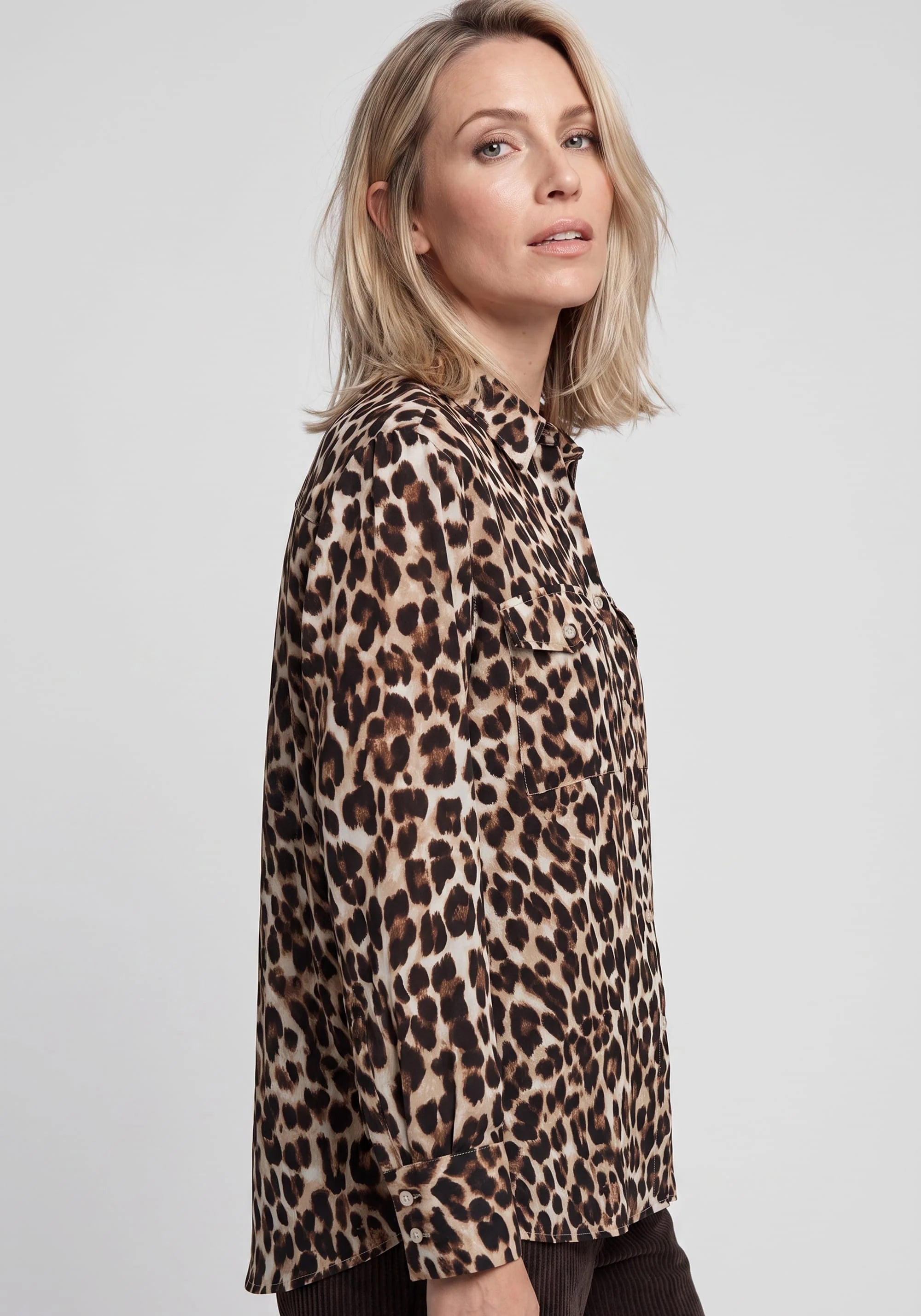 Leopard Print Blouse in Coffee Bean