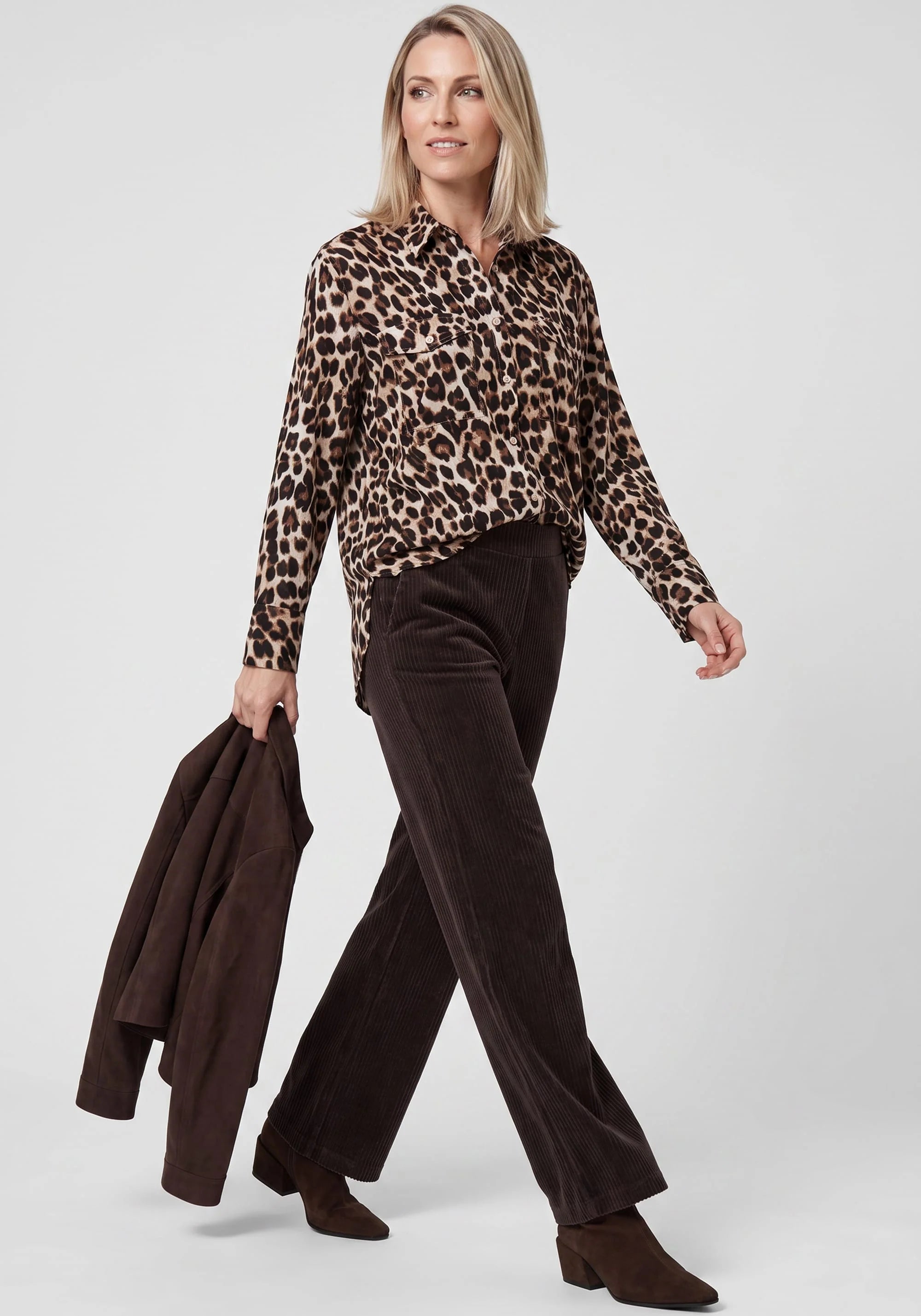 Leopard Print Blouse in Coffee Bean