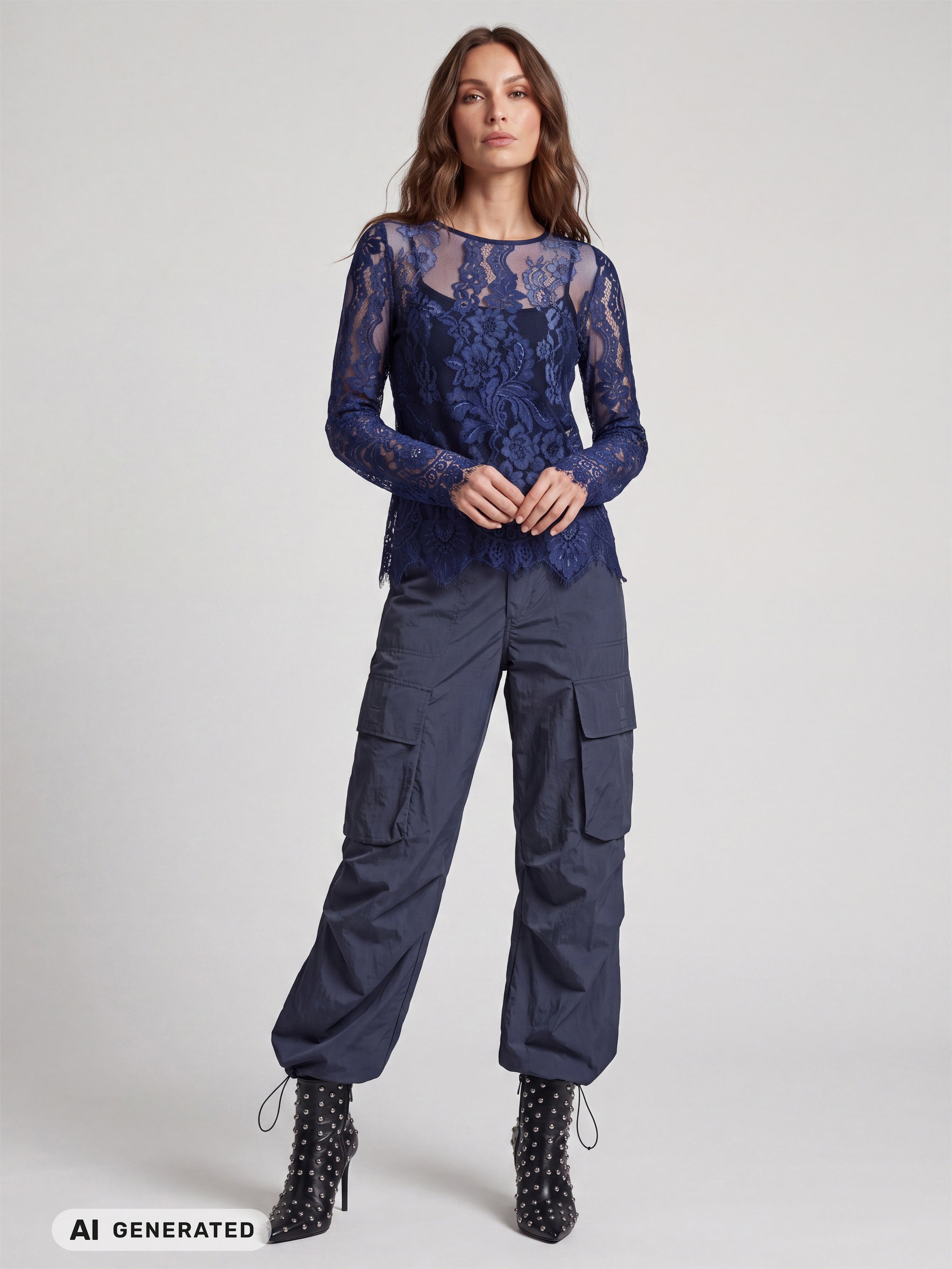 Charlotte Top in Navy