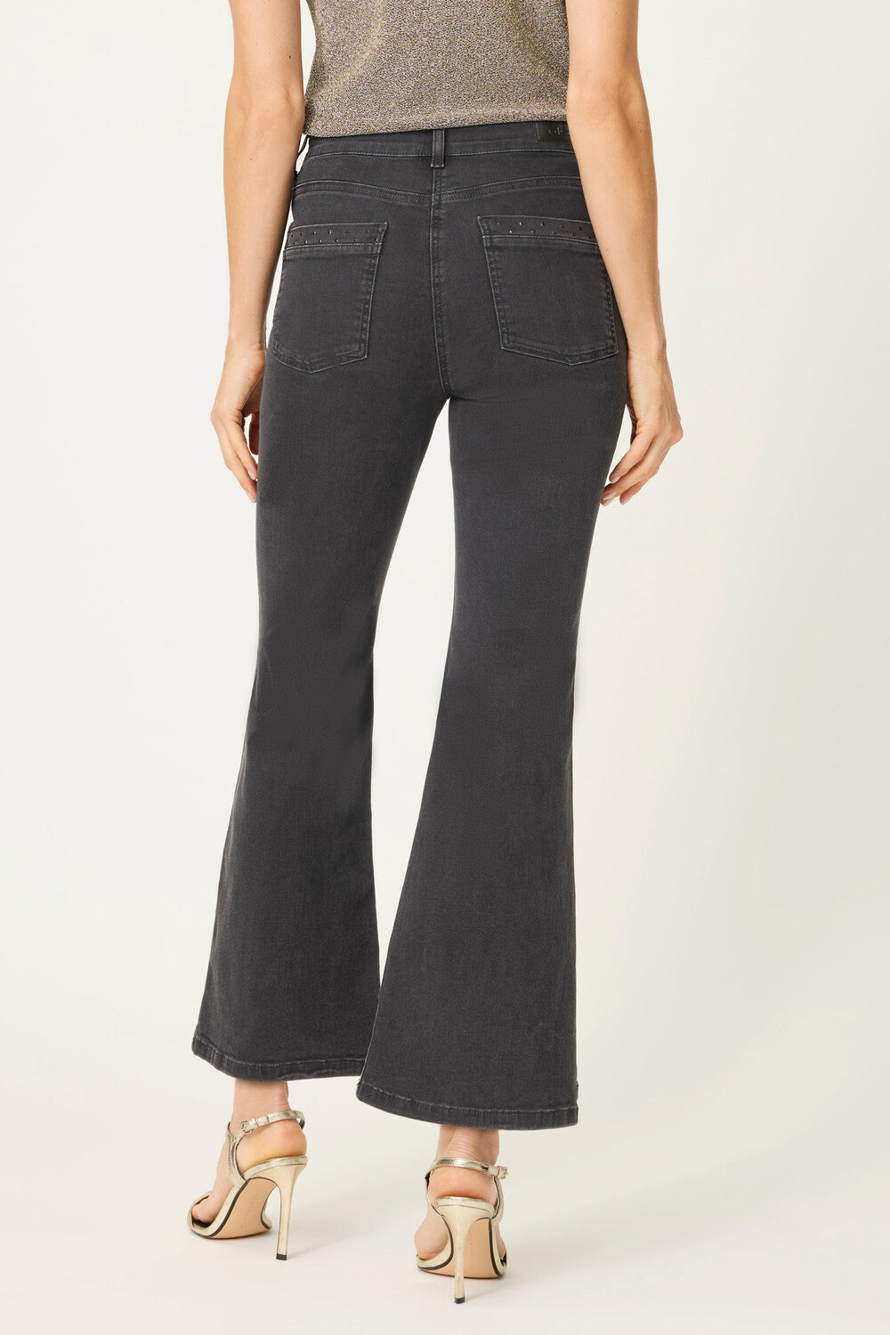 Cropped Denim Trouser in Black