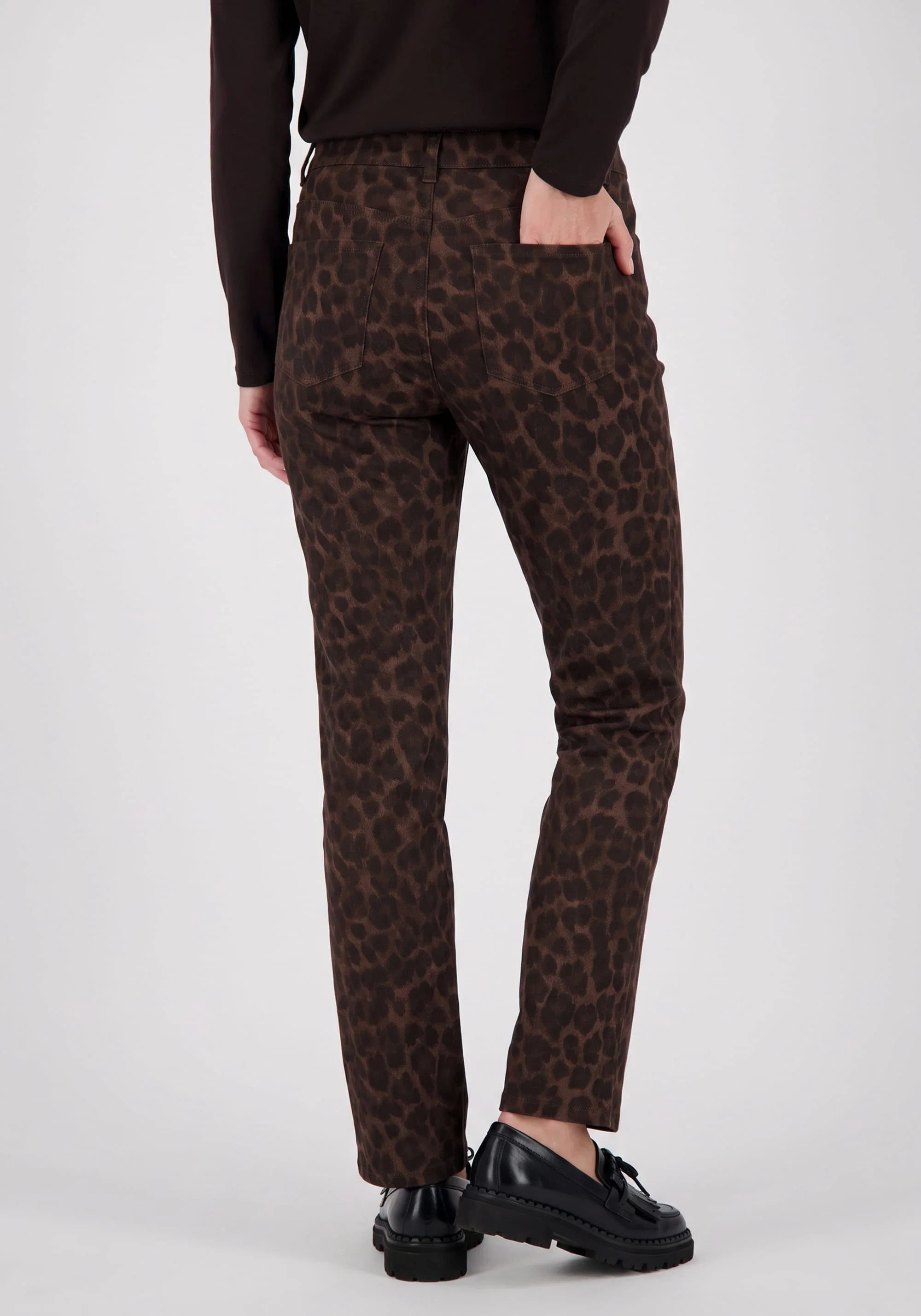 Mona Slim Faux Suede Trousers in Coffee Bean