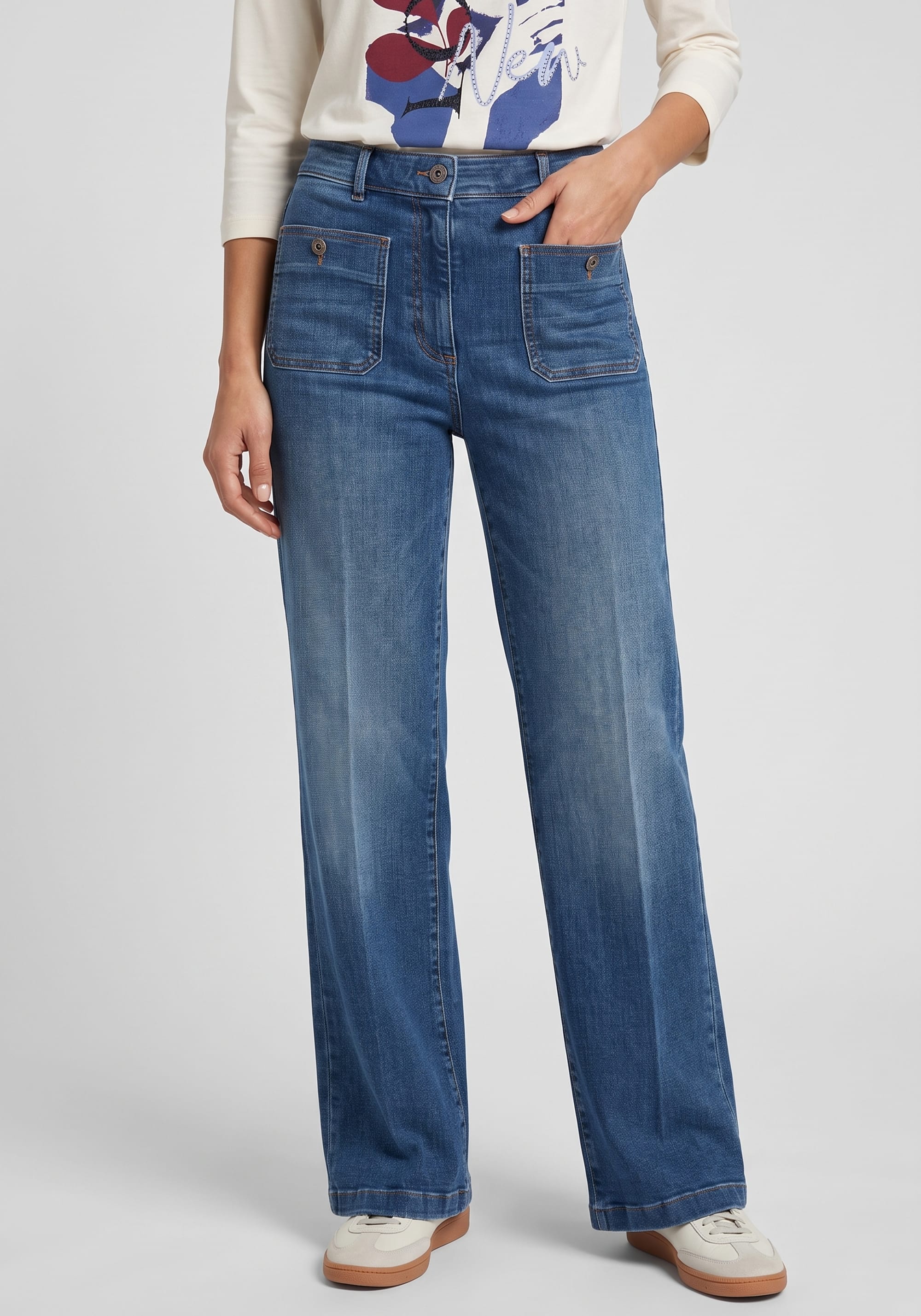 Anna Wide Leg Jeans in Blue Denim