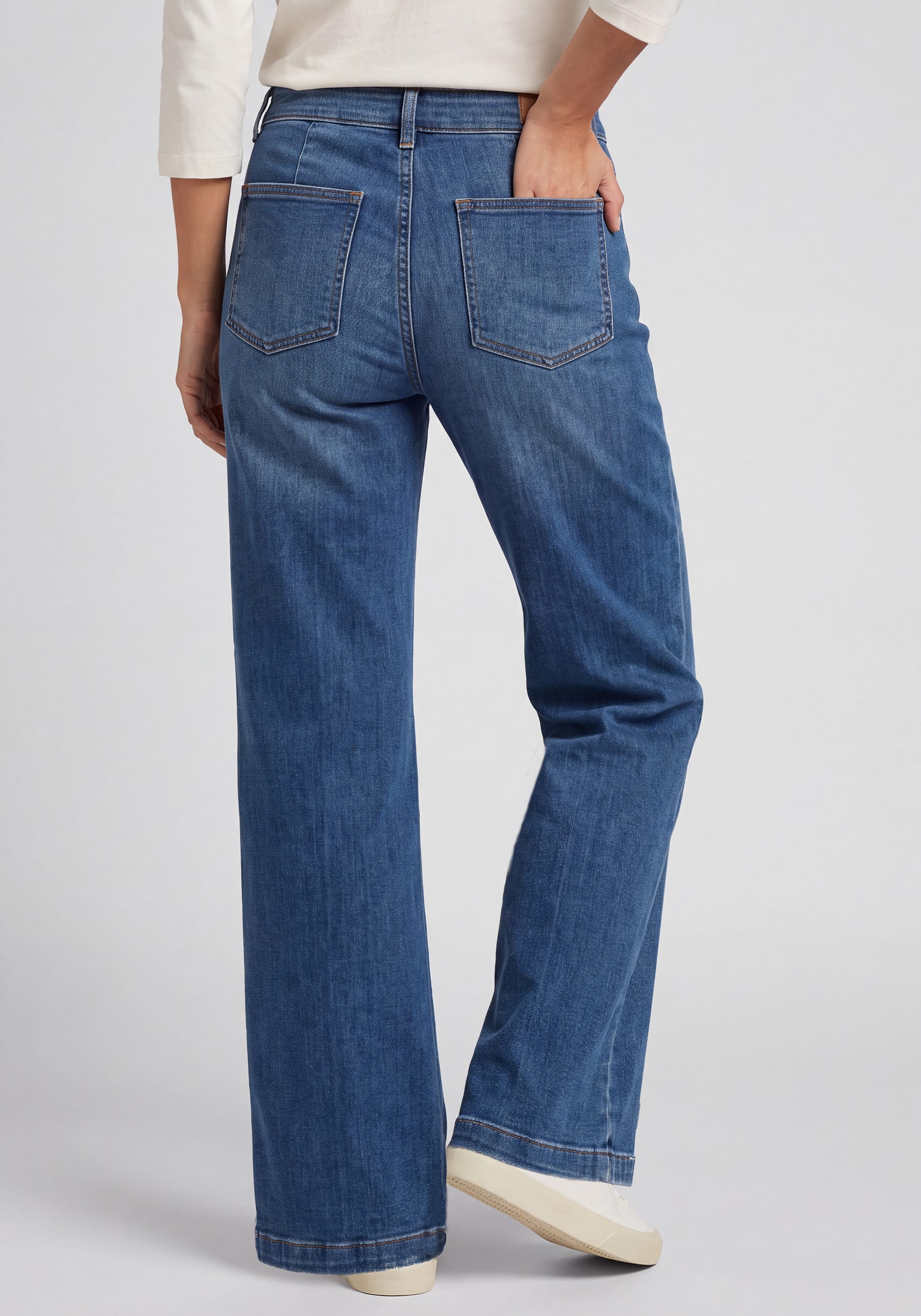 Anna Wide Leg Jeans in Blue Denim