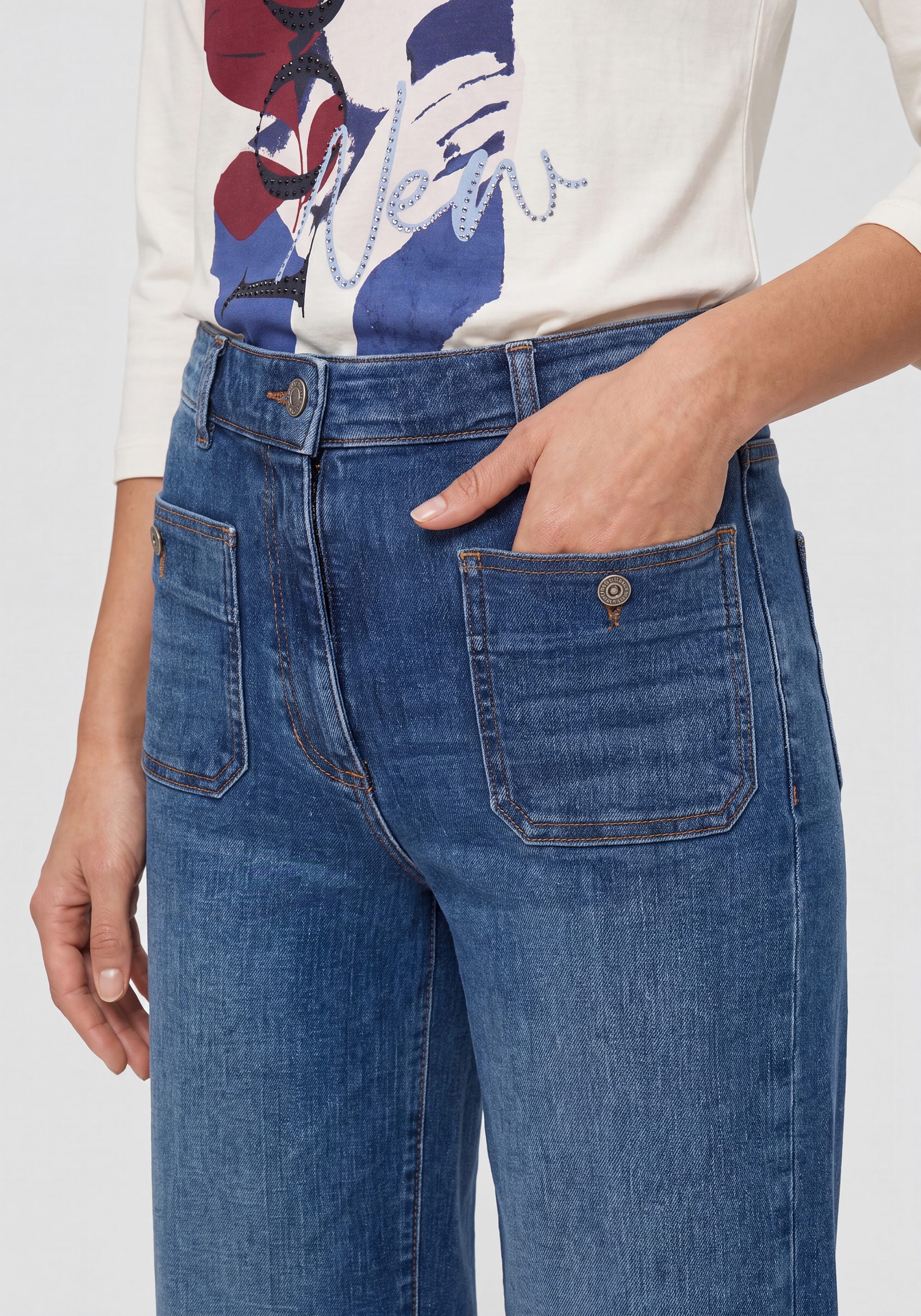 Anna Wide Leg Jeans in Blue Denim