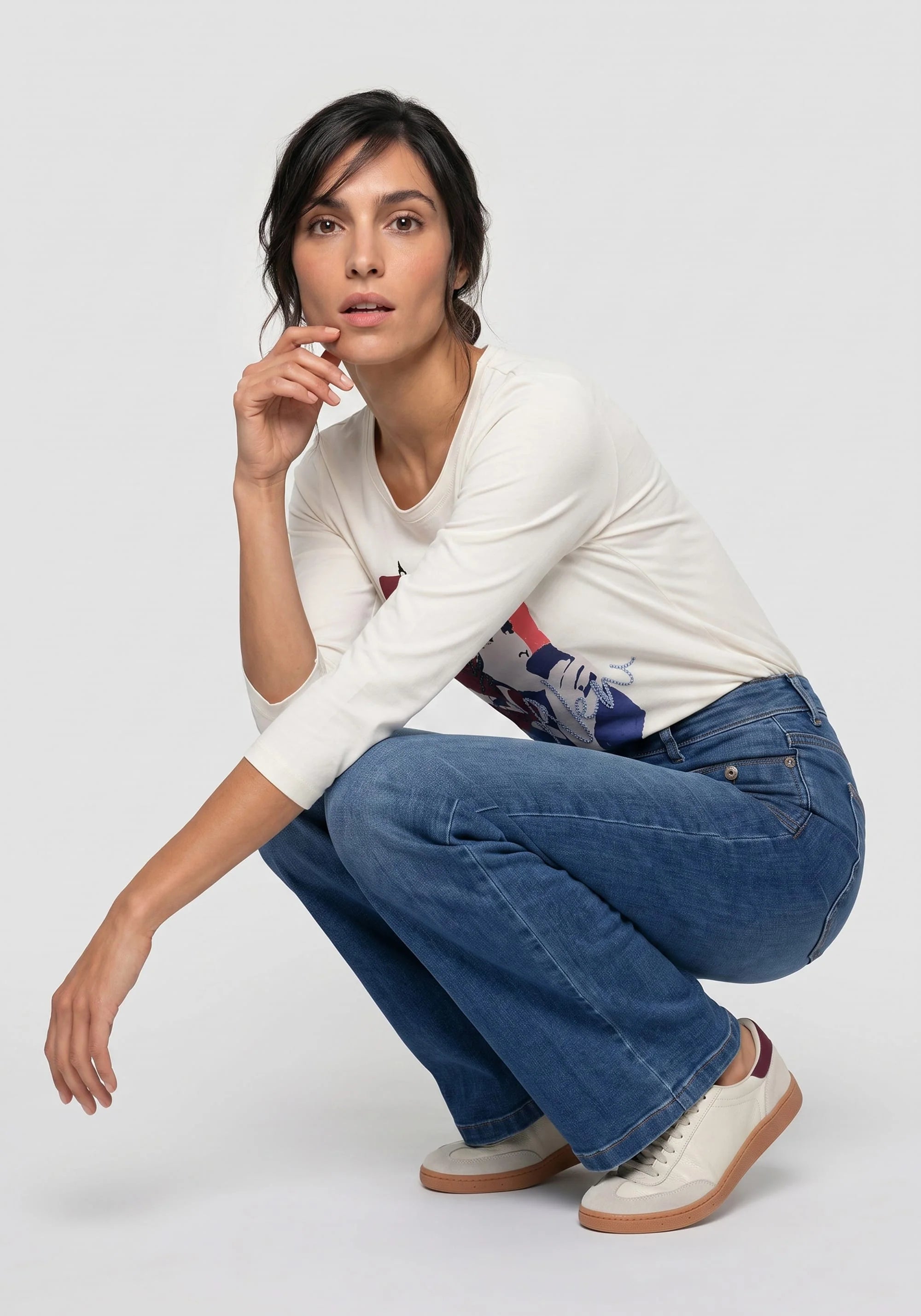 Anna Wide Leg Jeans in Blue Denim
