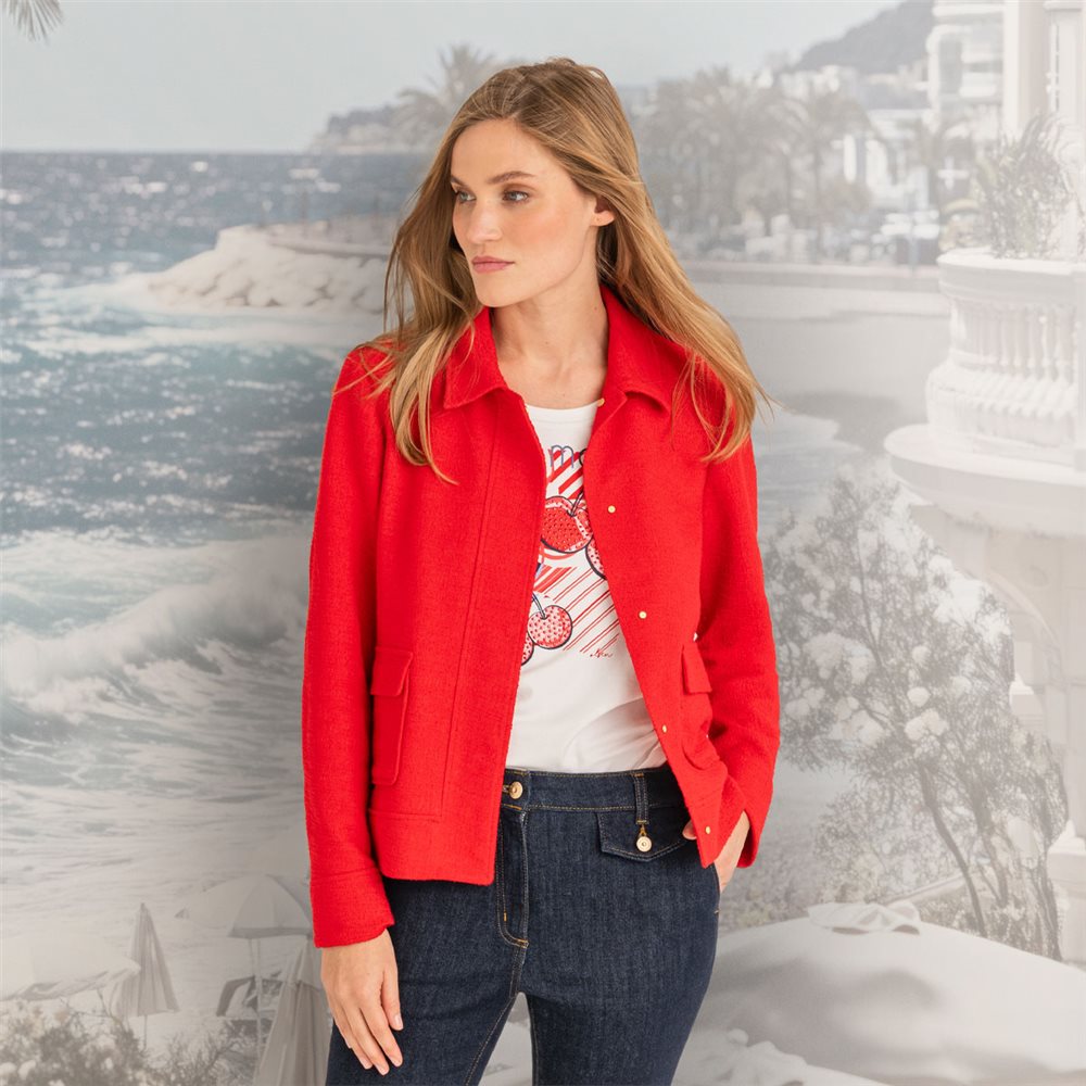 Jacquard Jacket Indoor in French Red