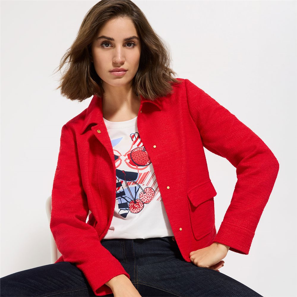 Jacquard Jacket Indoor in French Red