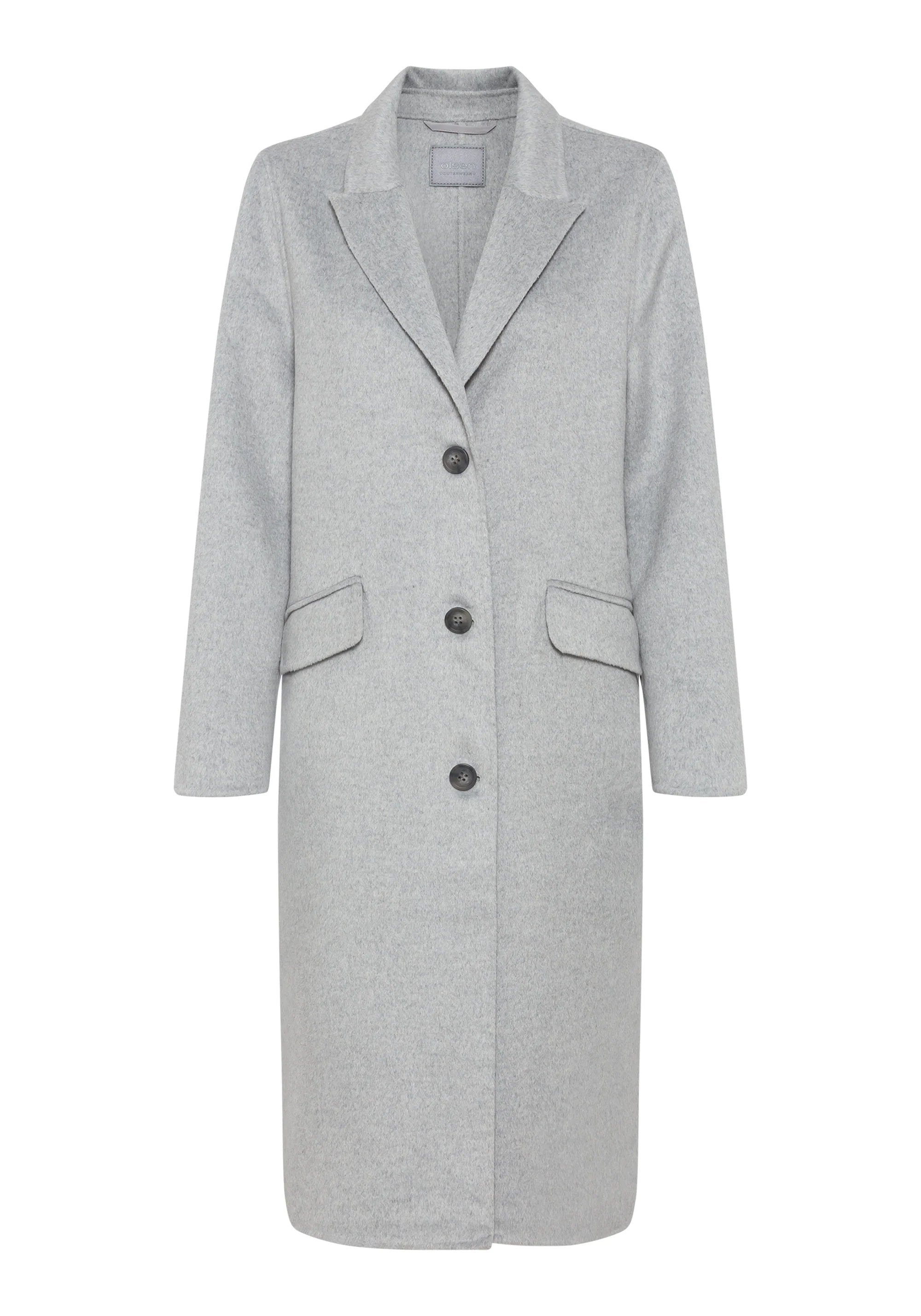 Wool Blend Coat in Pearl Grey