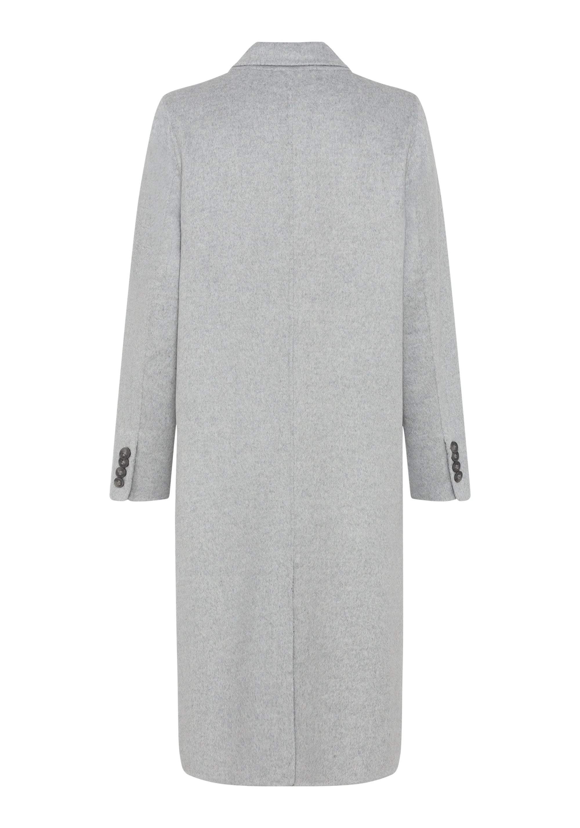 Wool Blend Coat in Pearl Grey