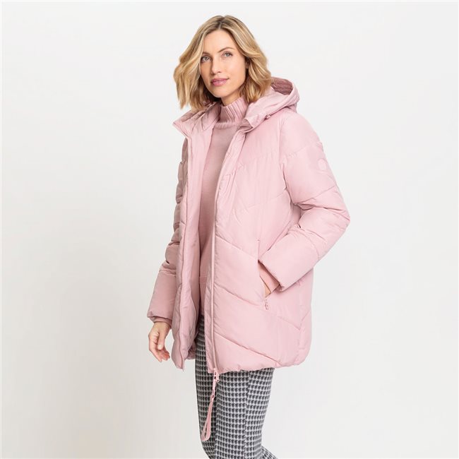 Quilted Coat in Dusty Rose