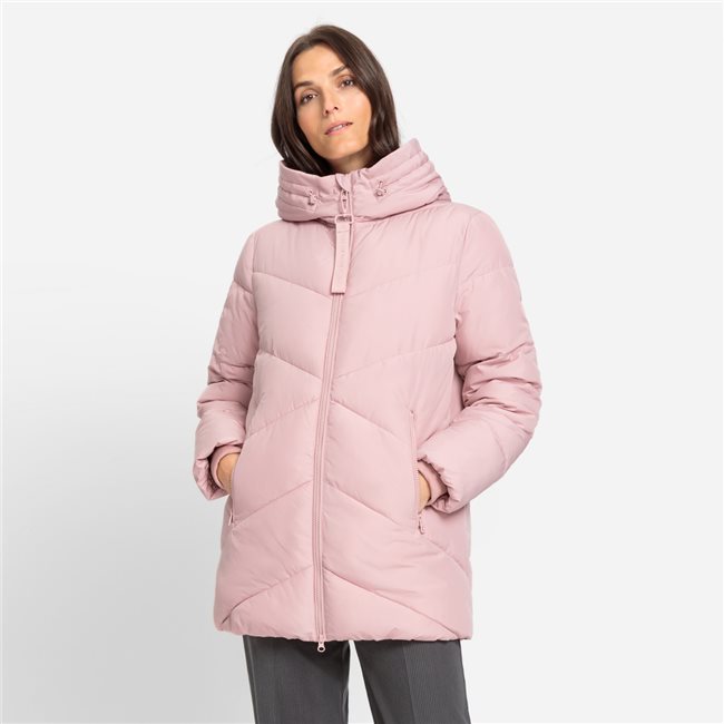 Quilted Coat in Dusty Rose