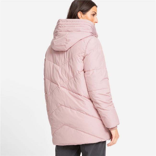 Quilted Coat in Dusty Rose