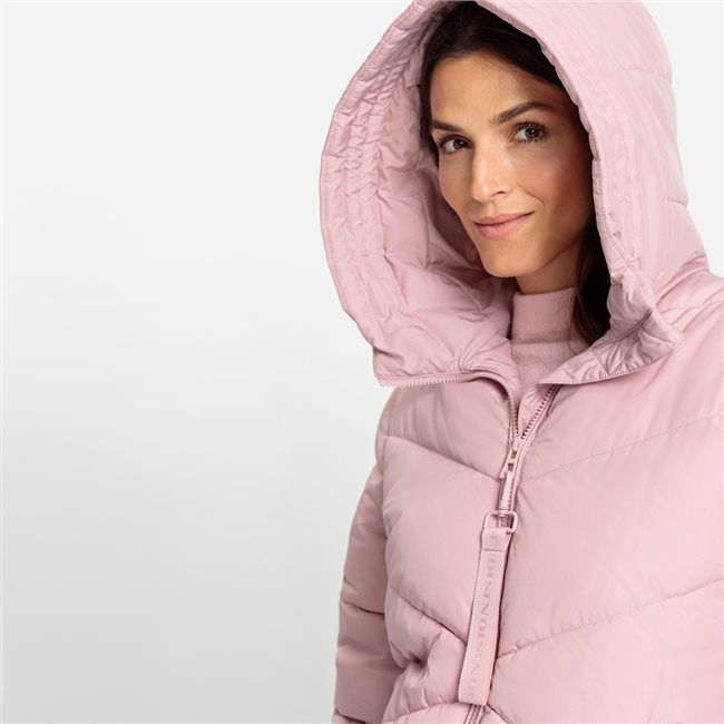 Quilted Coat in Dusty Rose