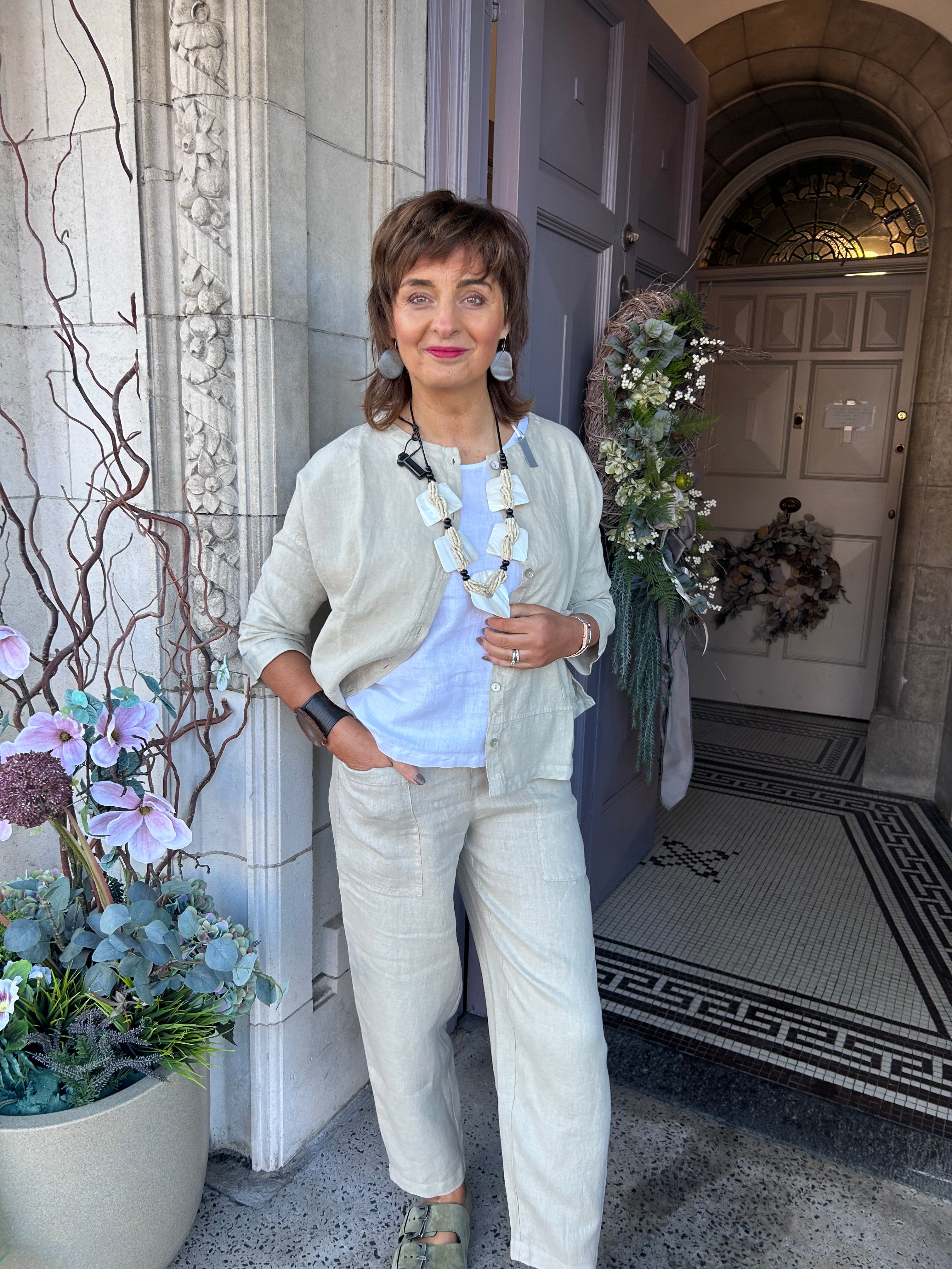 Linen Trousers in Sand