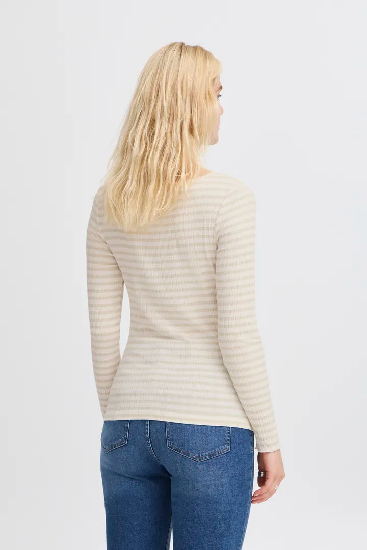 Cella Top in Oatmeal Stripe