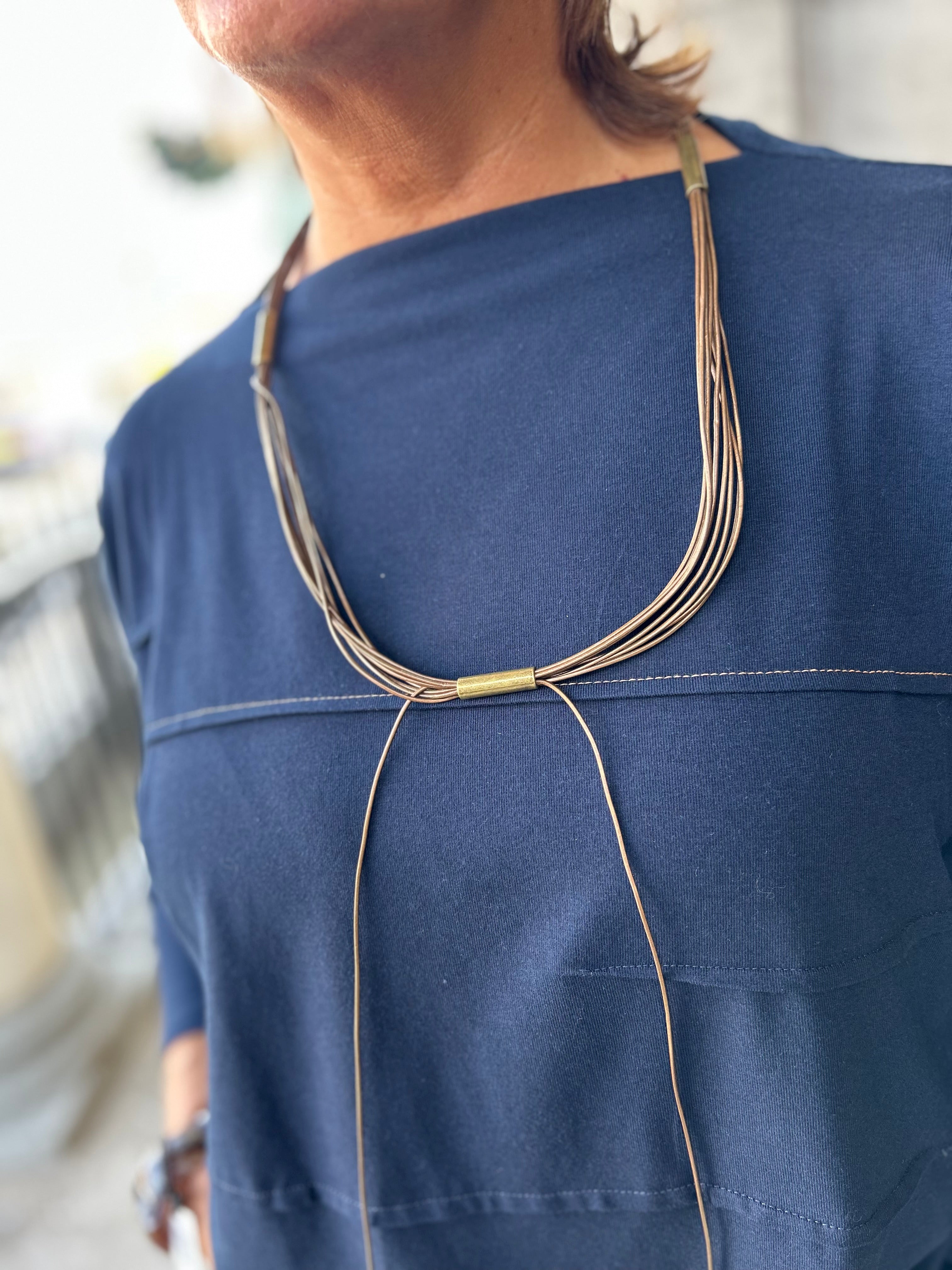 Layered Panel Top in Navy