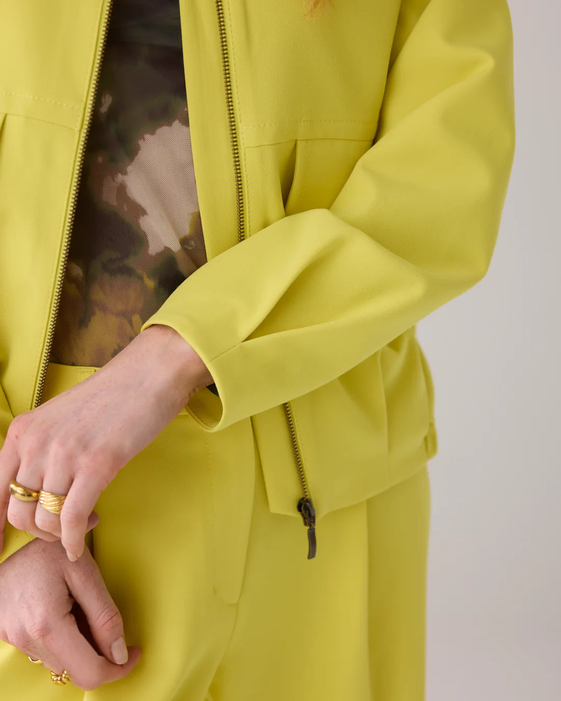 Blousy Bomber Jacket in Mimosa Yellow