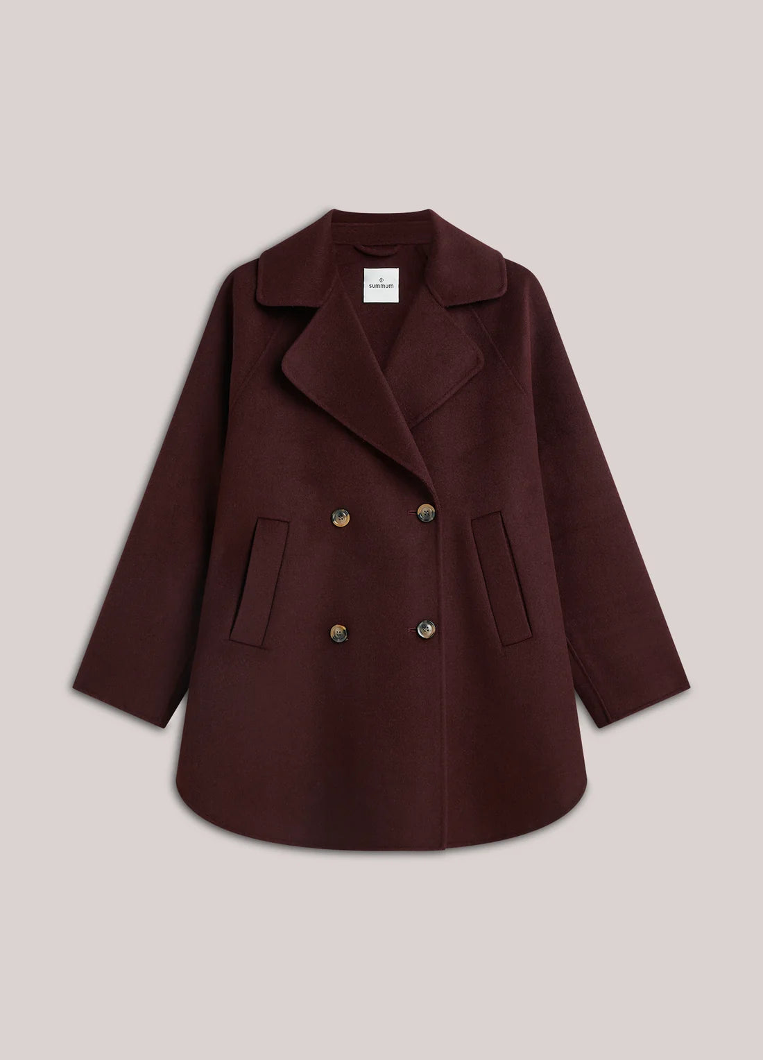 Coat Wool Classic in Dark Burgundy
