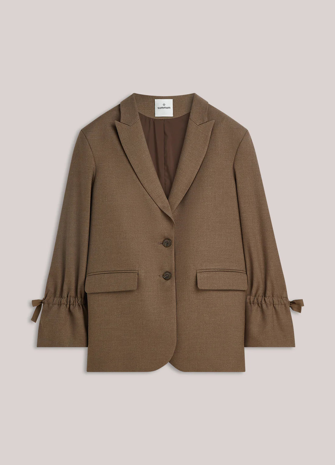 Boyfriend Blazer with Bow Sleeves in Light taupe