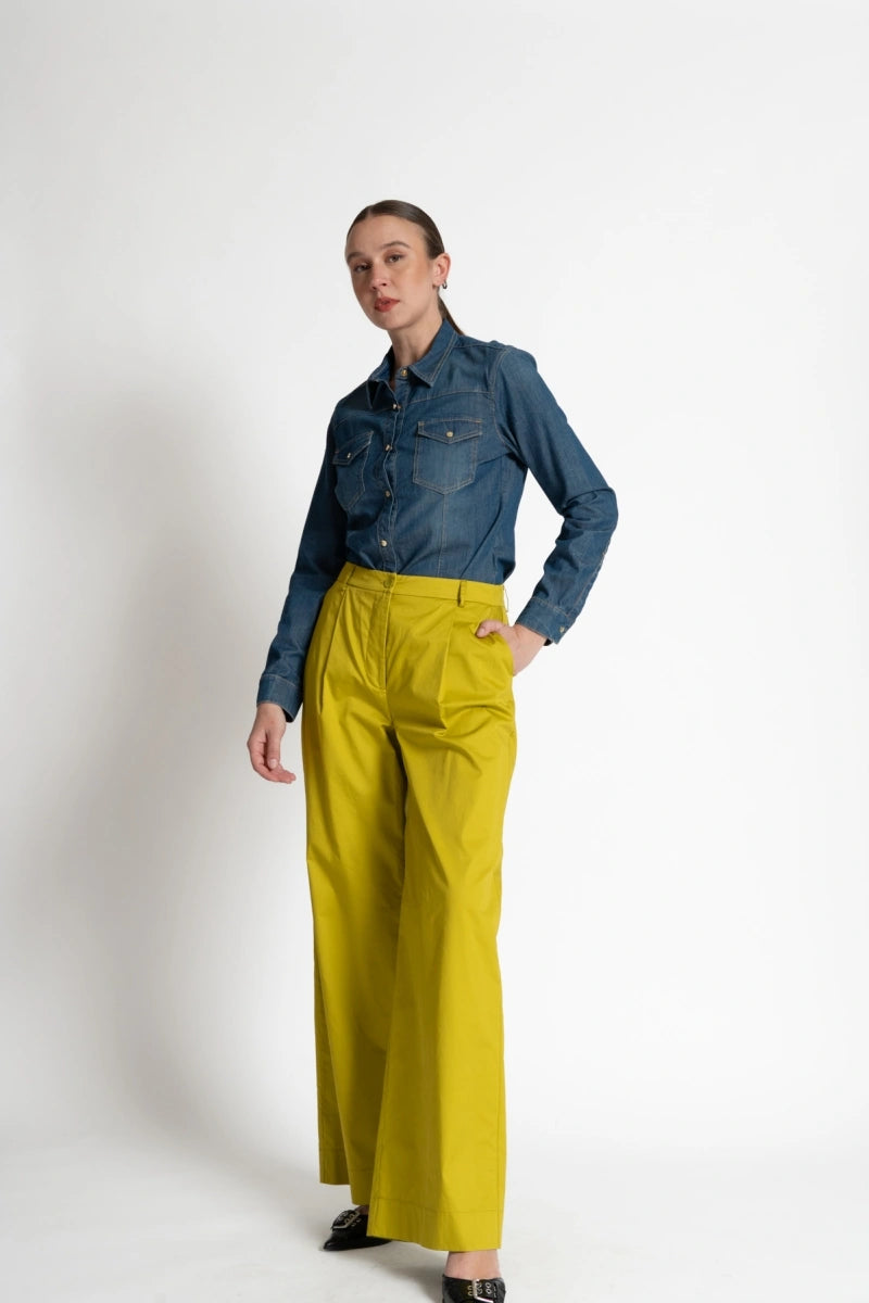 Trousers in Lime