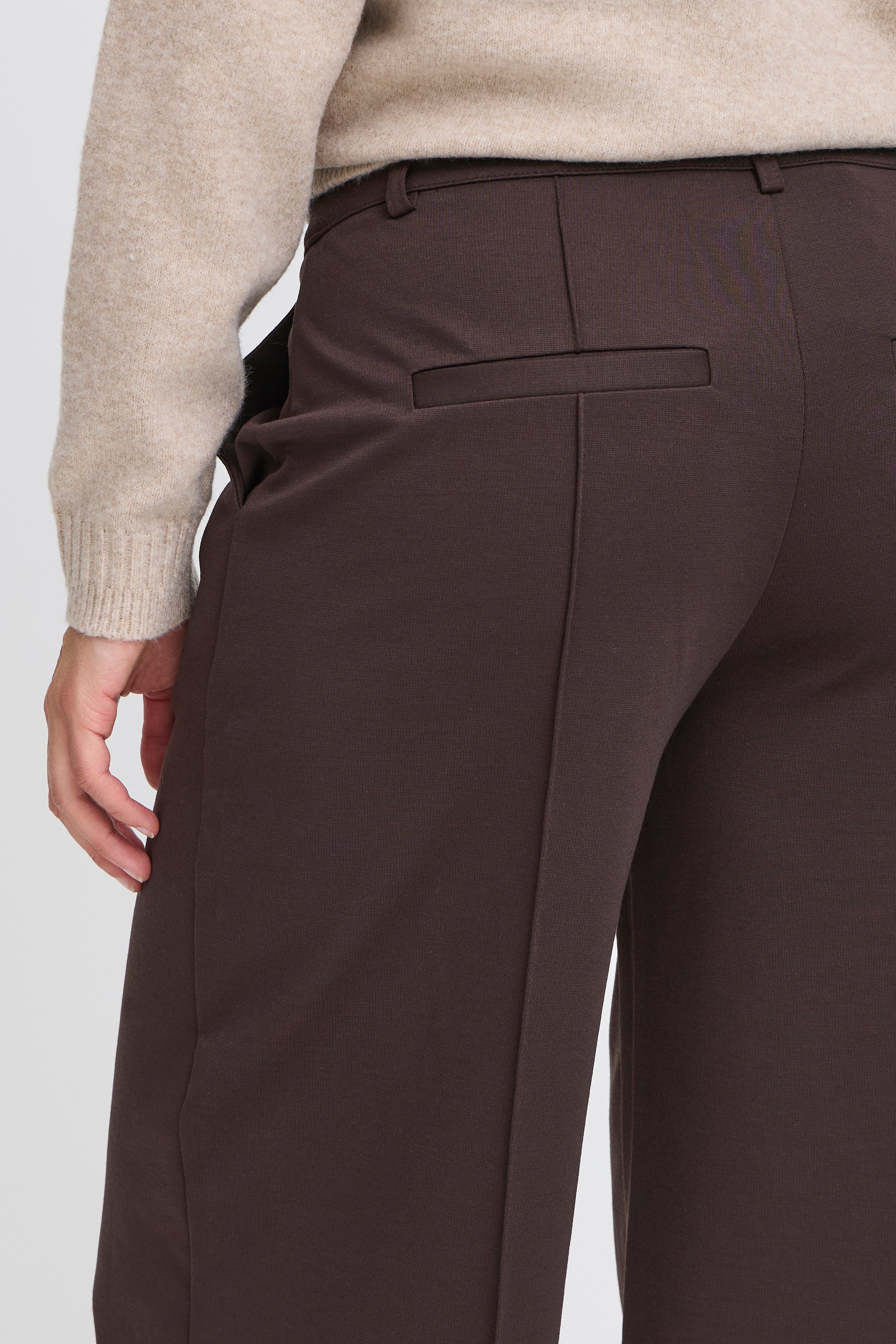Kate Office Wide Leg Trouser in Chocolate Torte