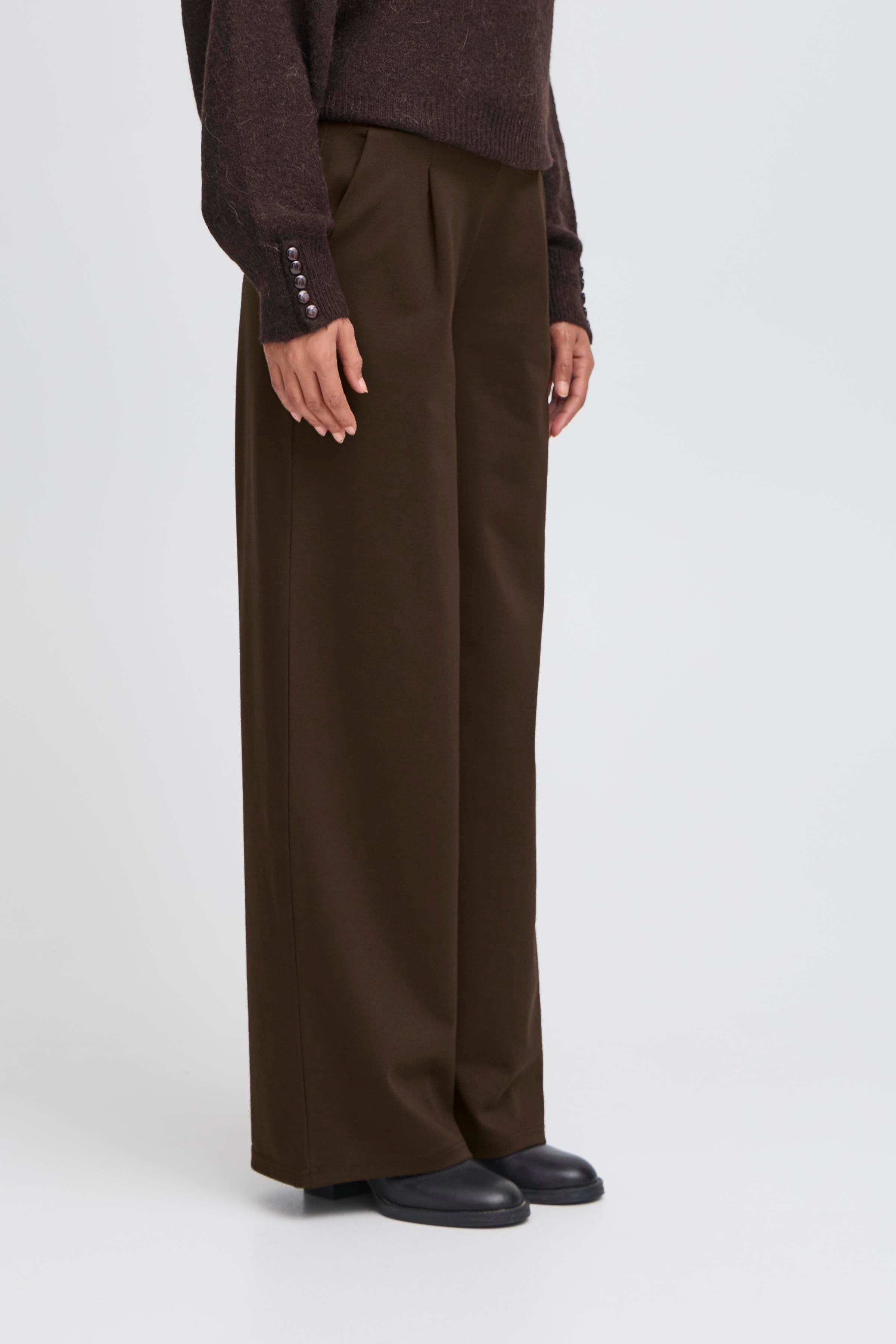 Kate Sus Long Wide Trouser in Chocolate Torte