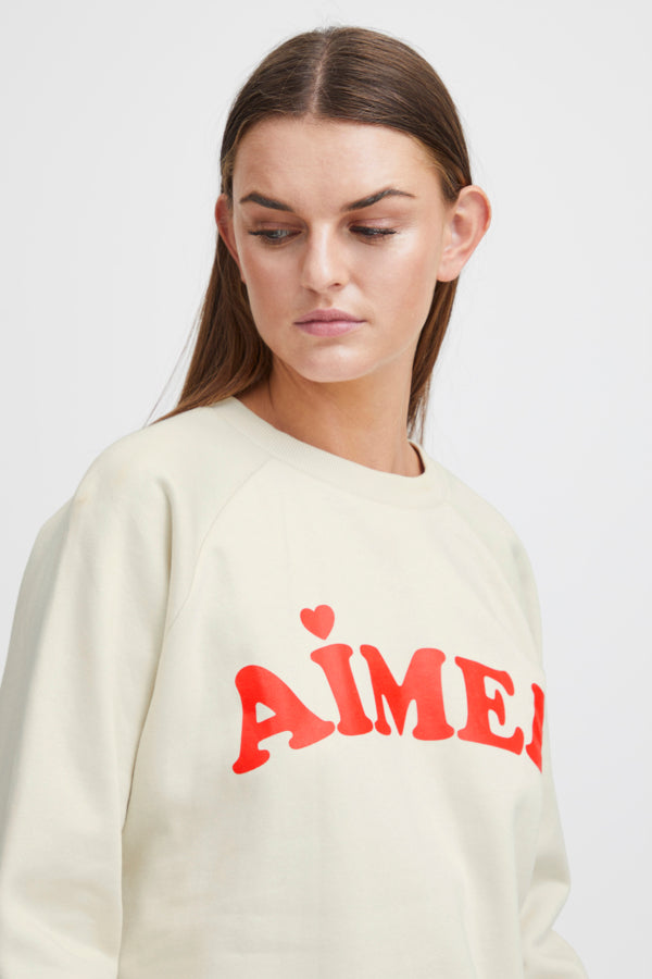 Lela Brushed Sweatshirt in Almond Milk