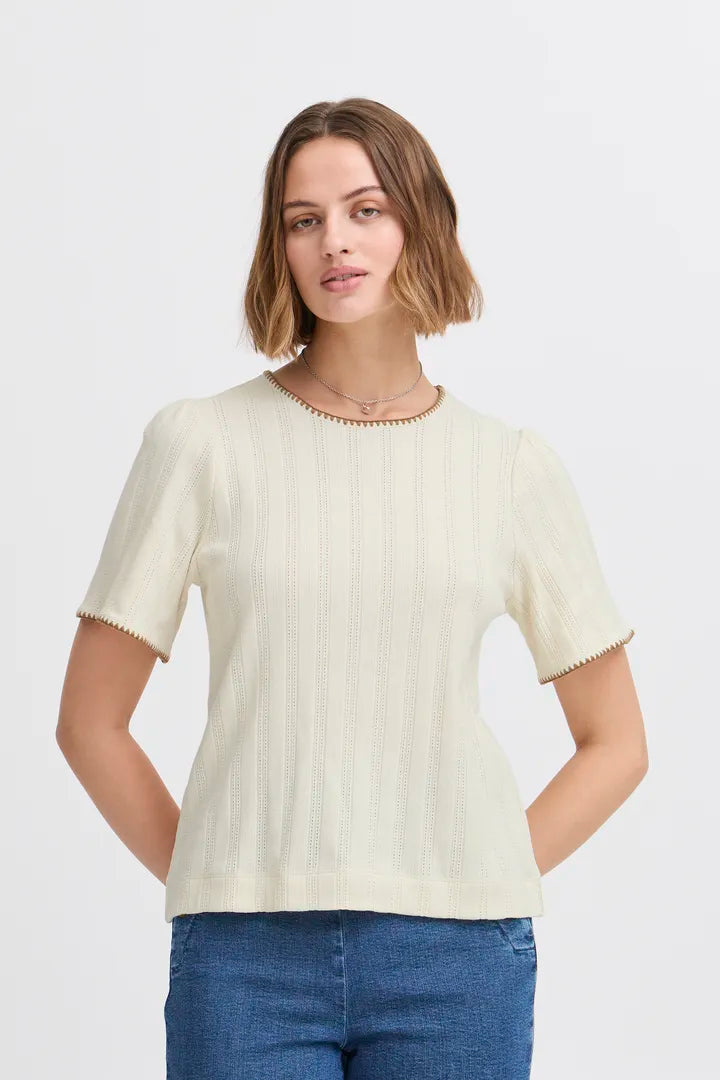 Ellen Short Sleeve Top in Birch