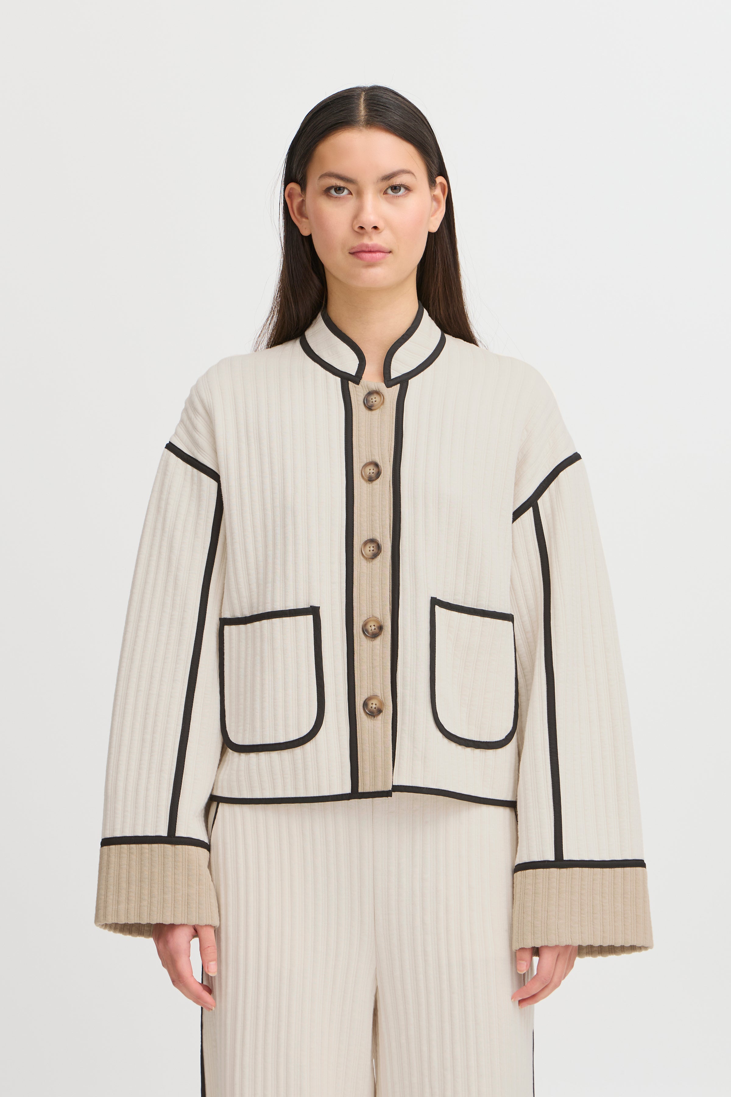 Kate Quilted Jacket in Almond Milk