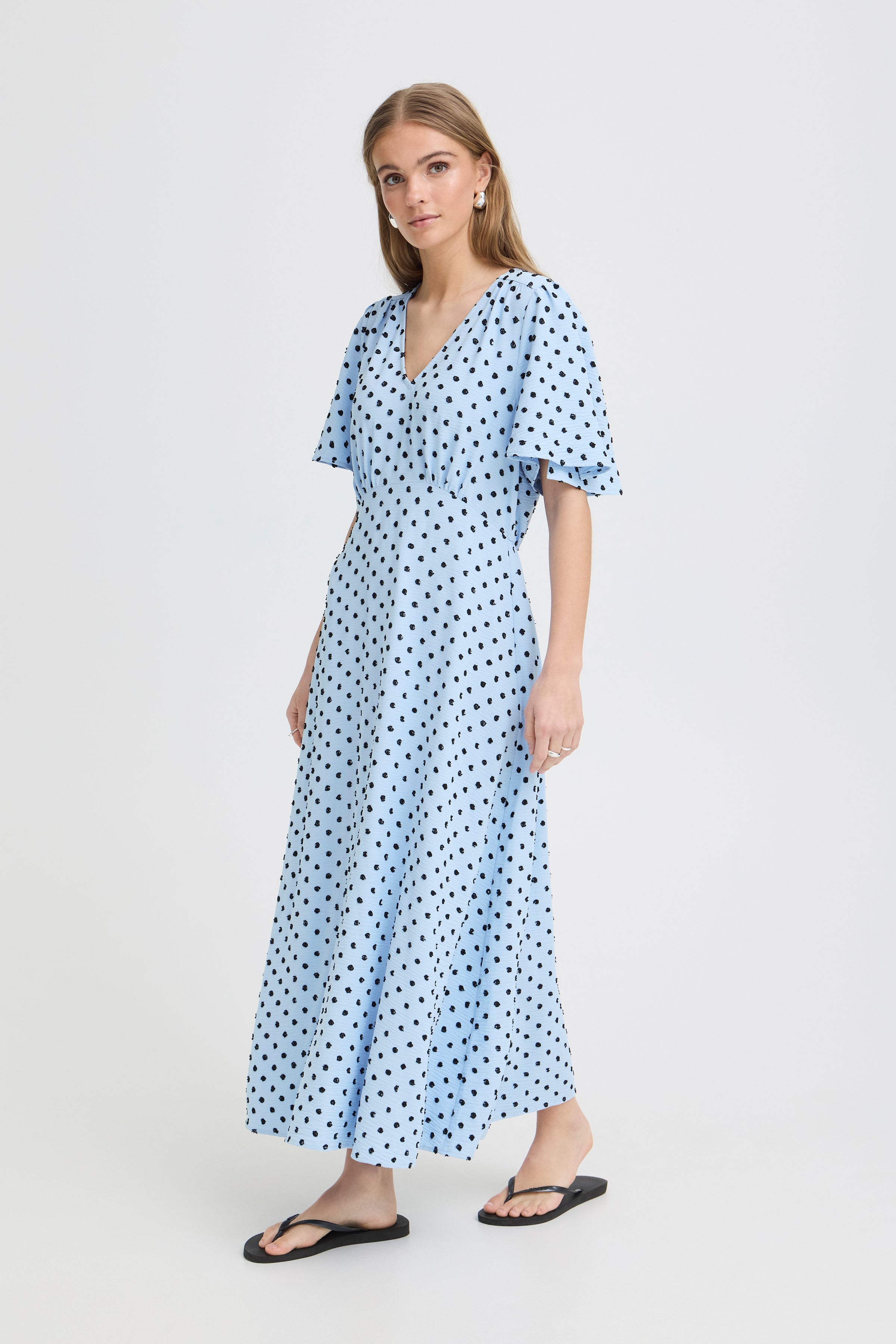 Zabby Dress in Graphic Dot Powder Blue