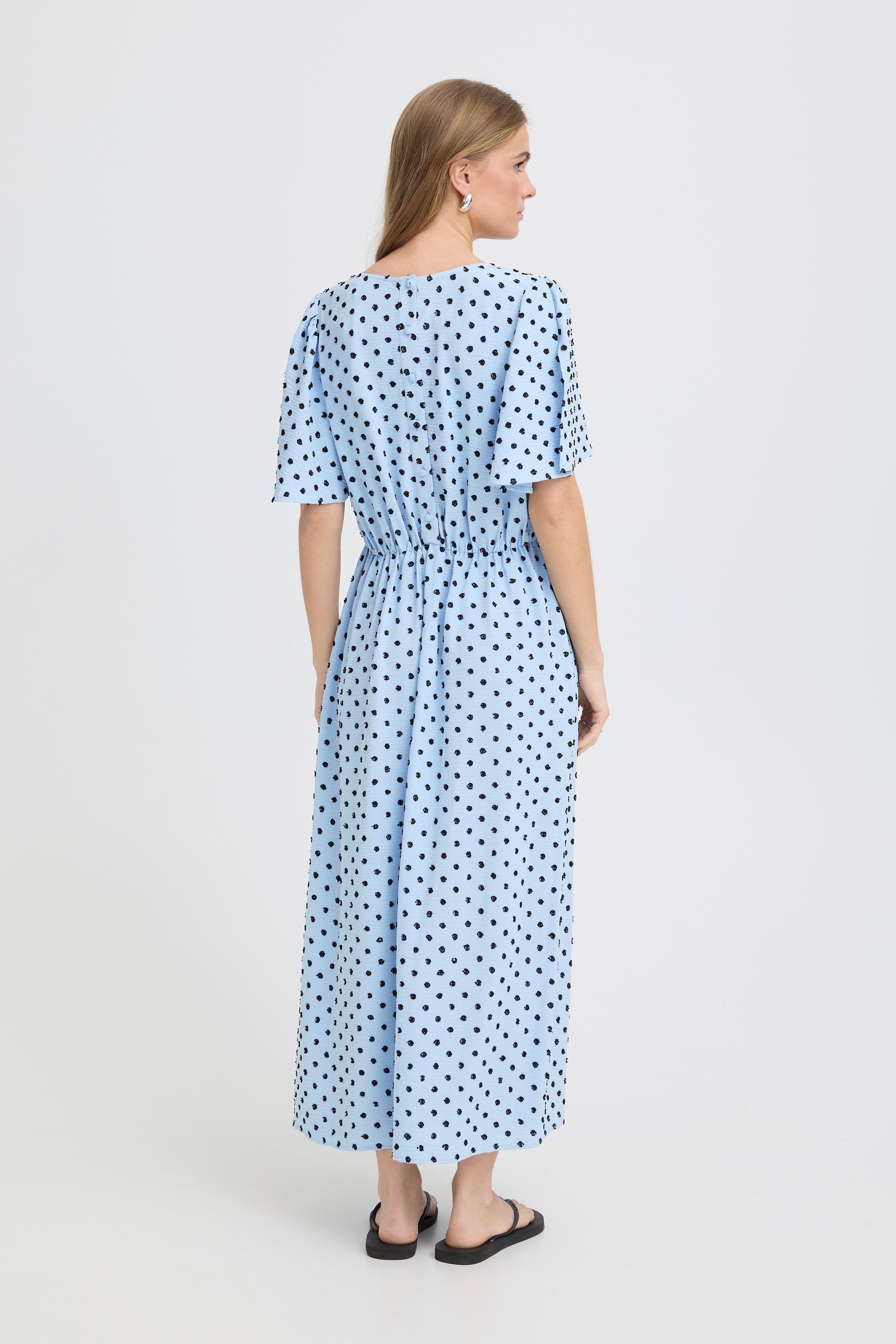 Zabby Dress in Graphic Dot Powder Blue