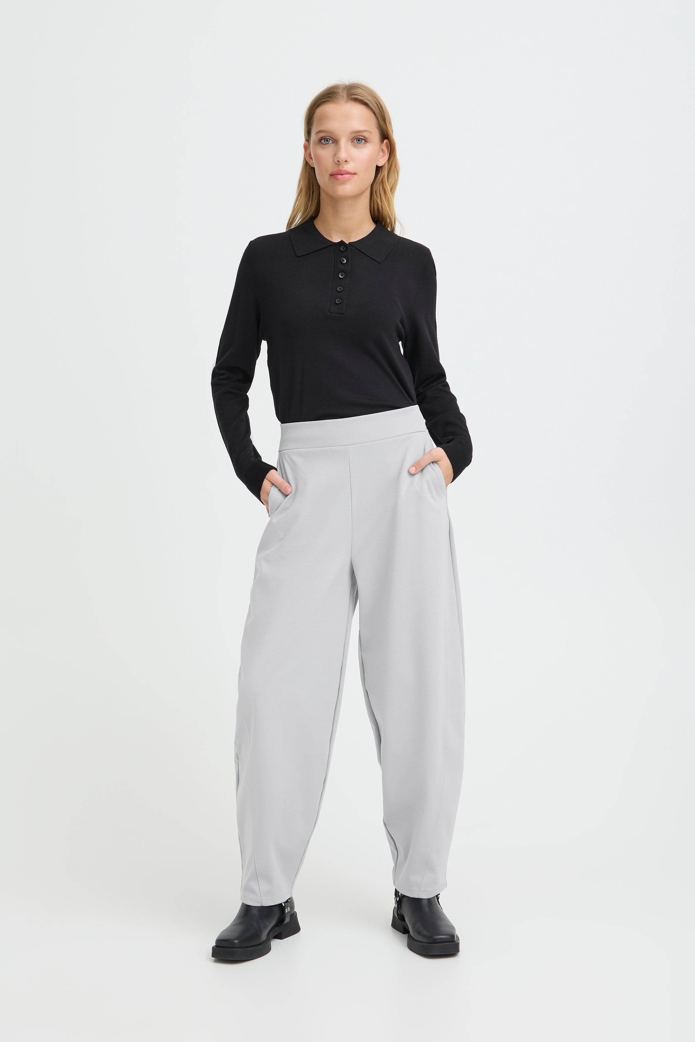 Kate Barrel Trouser in Sleet Grey