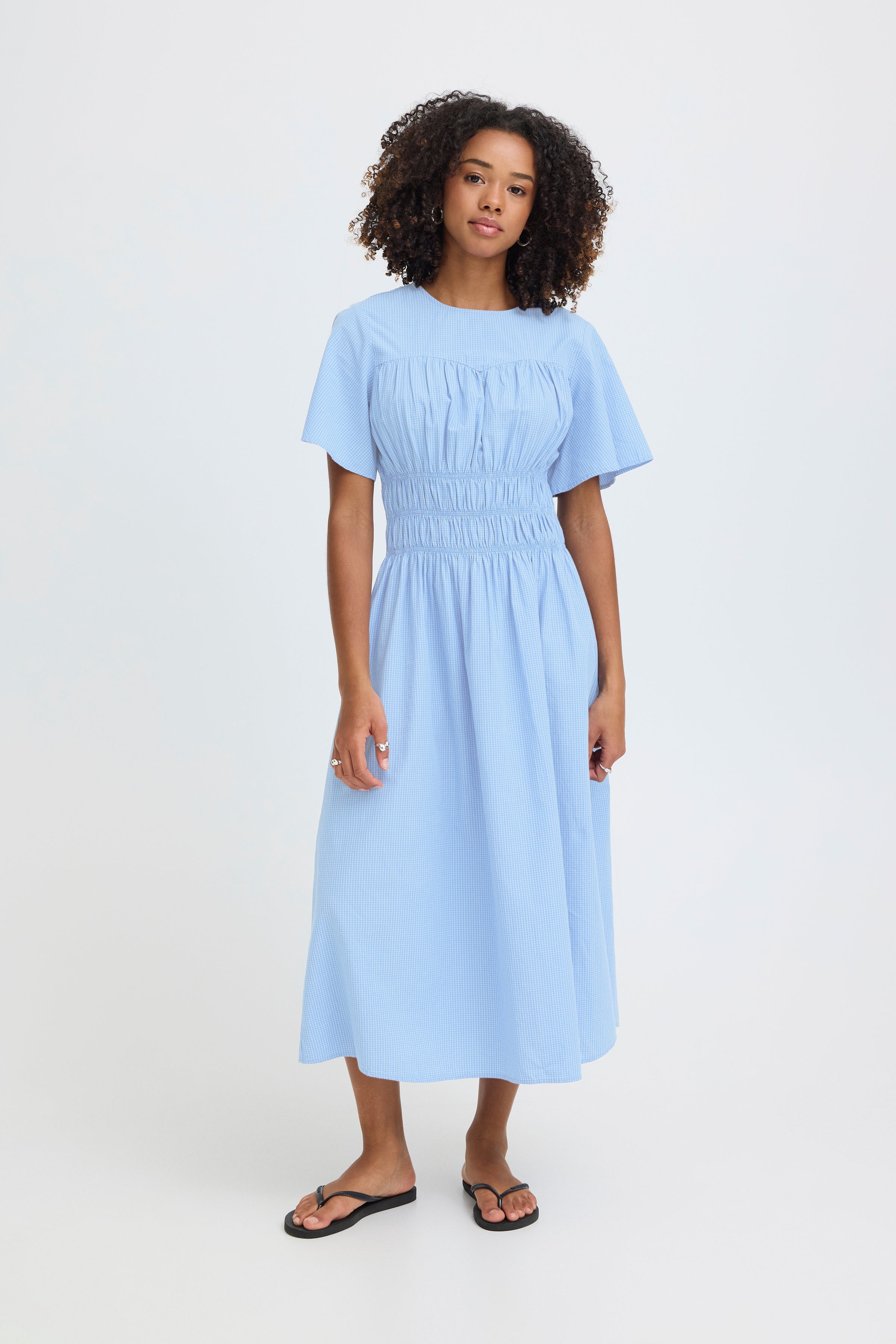 Gwenda Dress in Blue/White Check