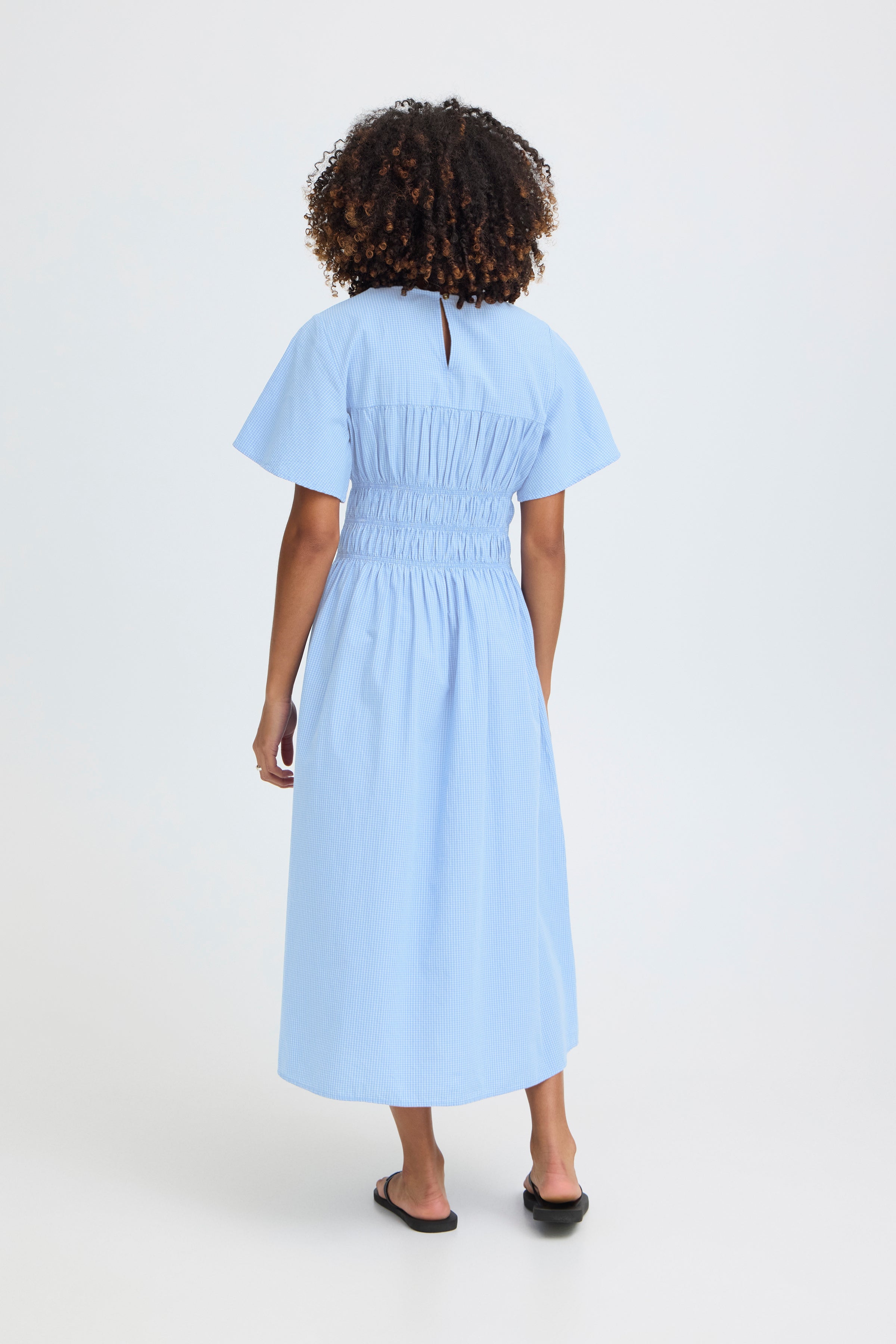 Gwenda Dress in Blue/White Check