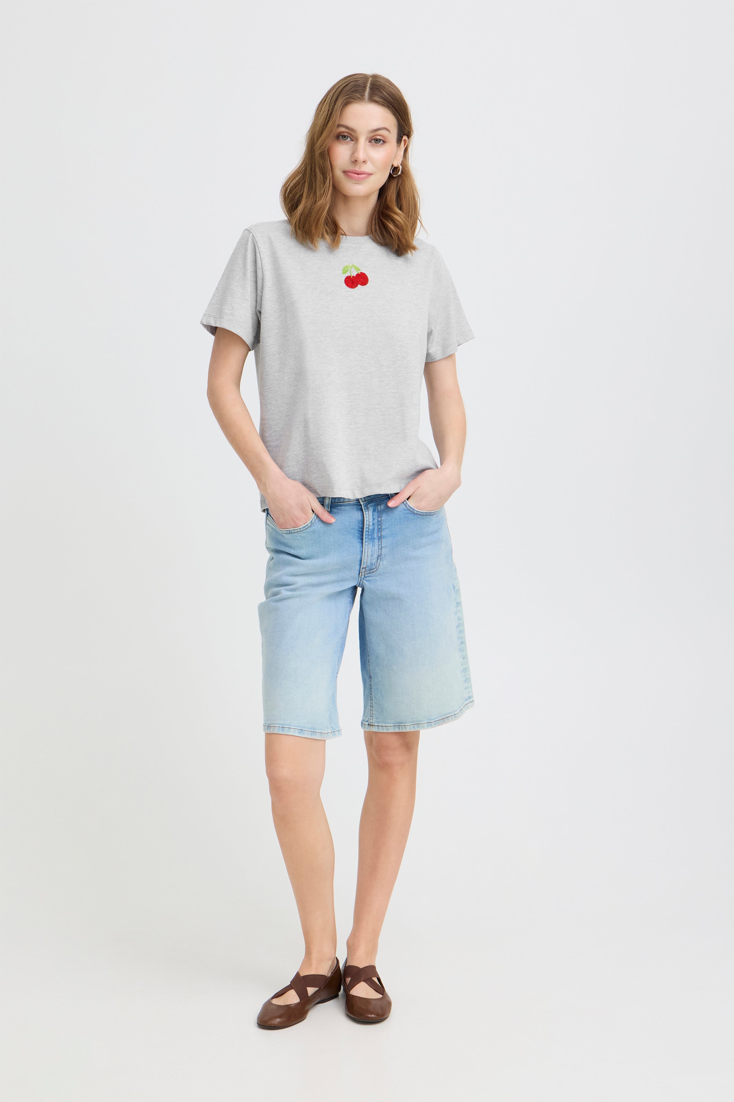 Nynna Short Sleeve in Alloy Melange