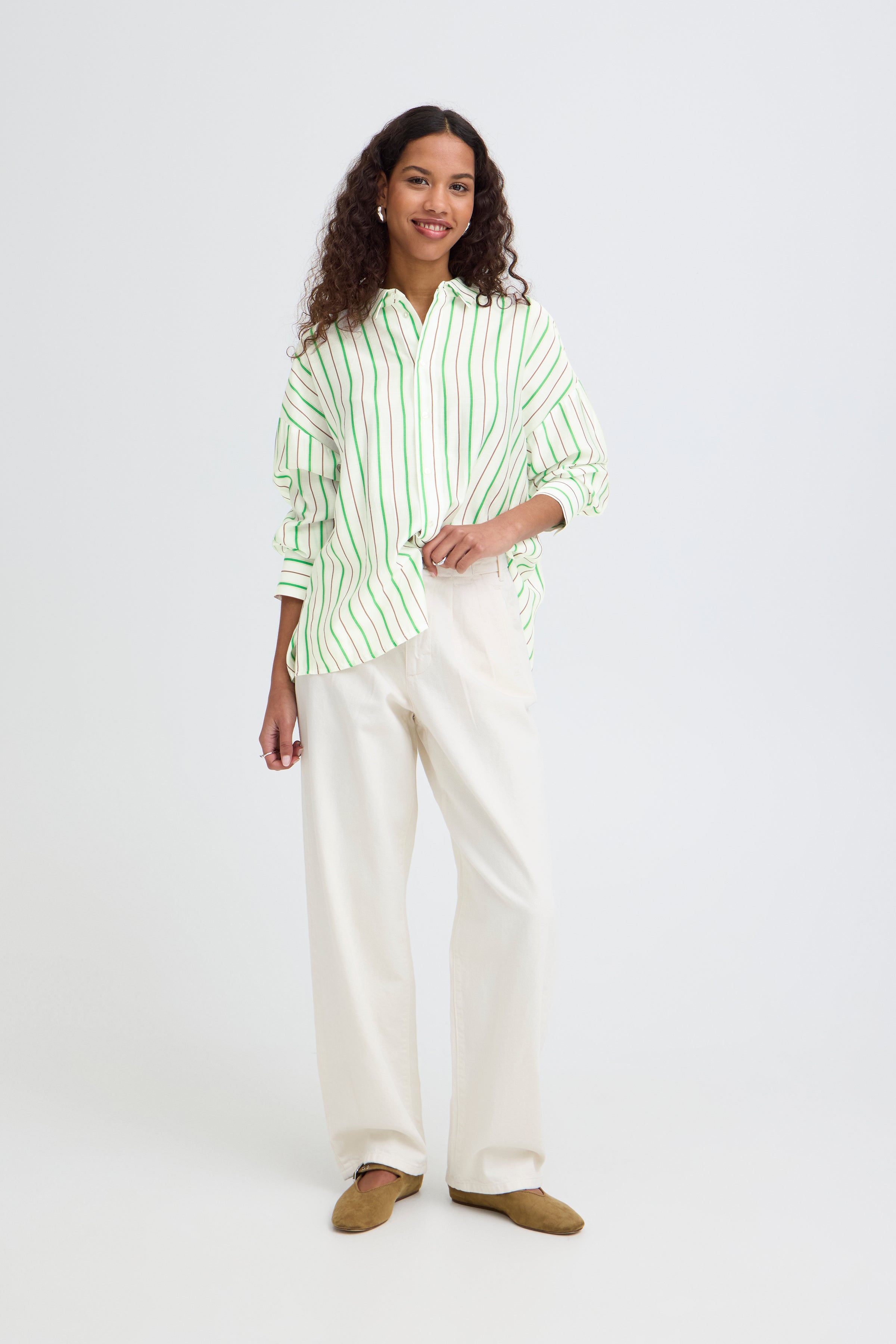Katya Shirt in Greenbriar Stripe