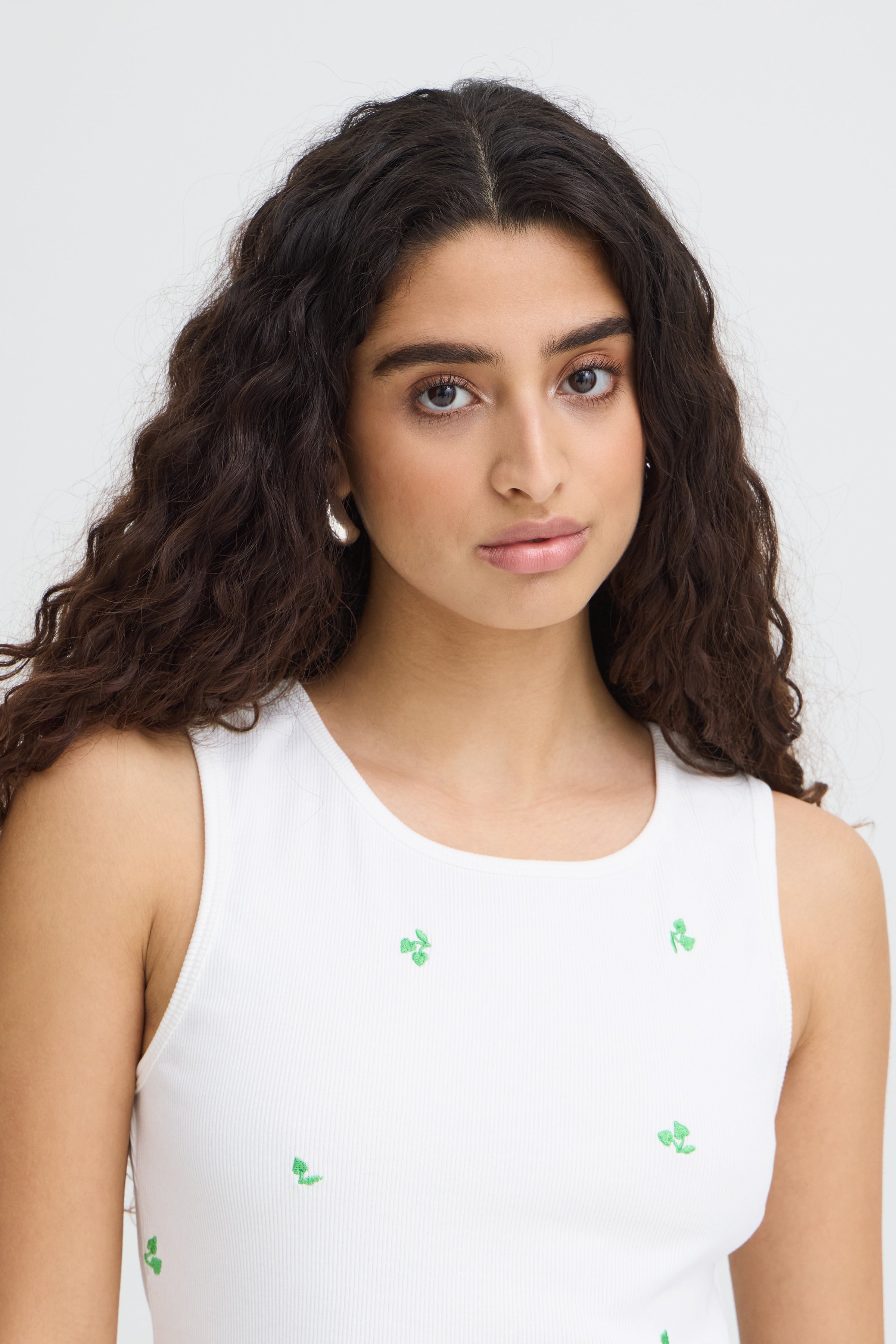 Palma Top in Cloud Dancer / Greenbriar