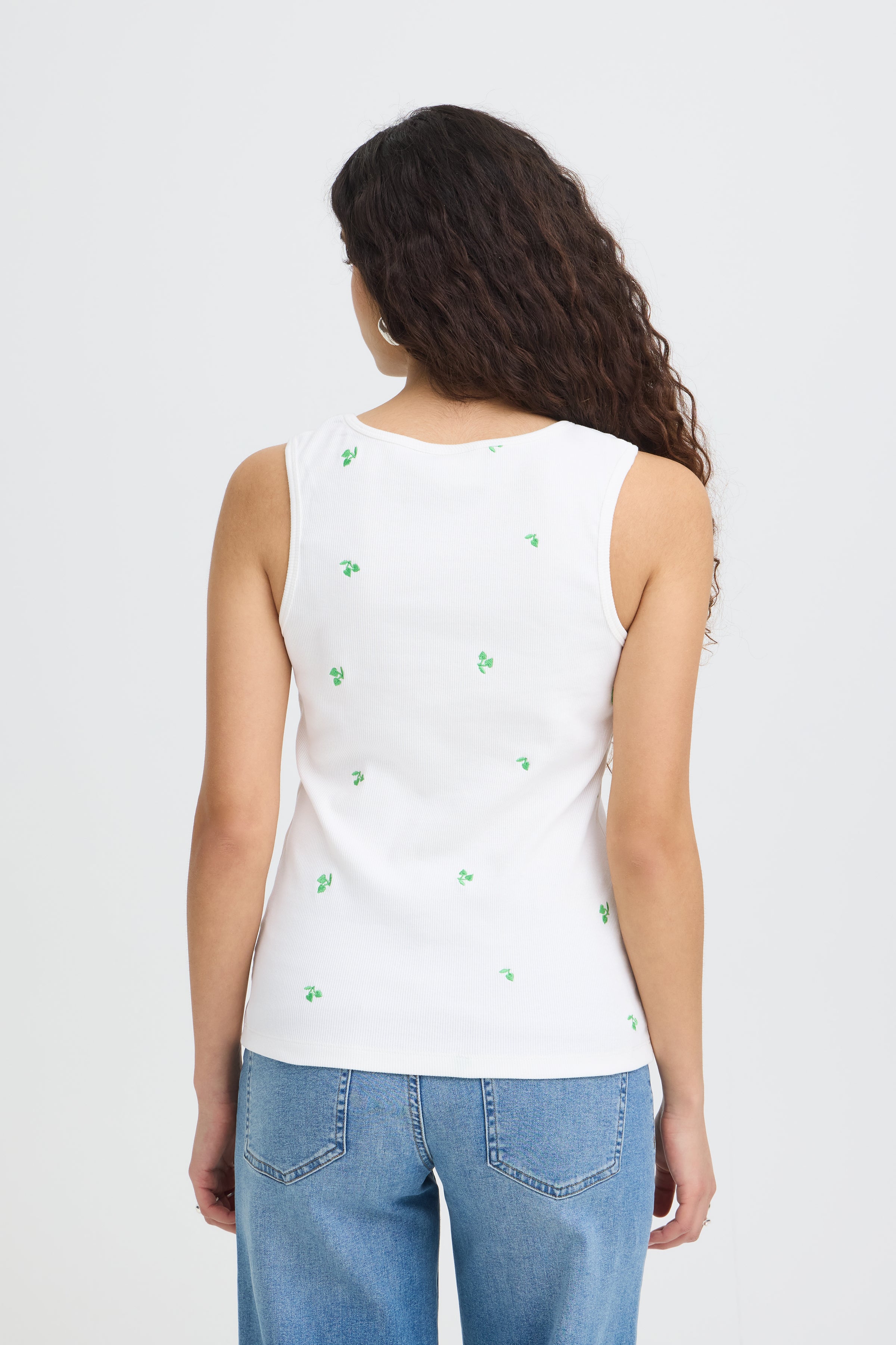 Palma Top in Cloud Dancer / Greenbriar