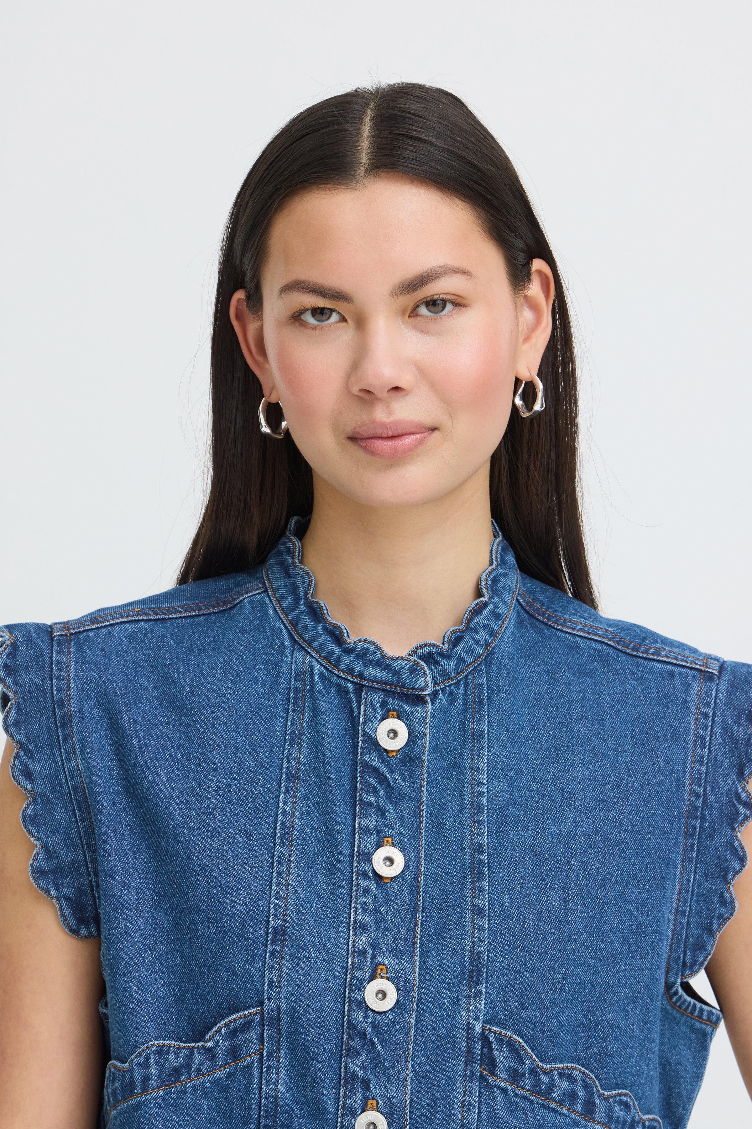 Palou Waistcoat in Washed dark blue