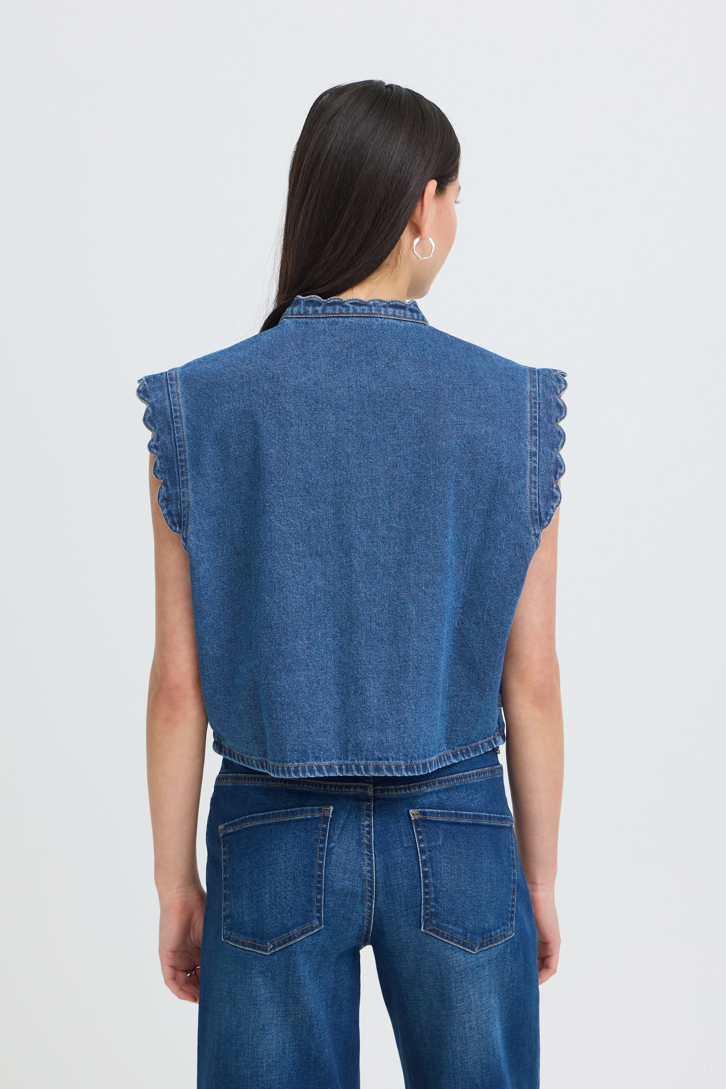 Palou Waistcoat in Washed dark blue