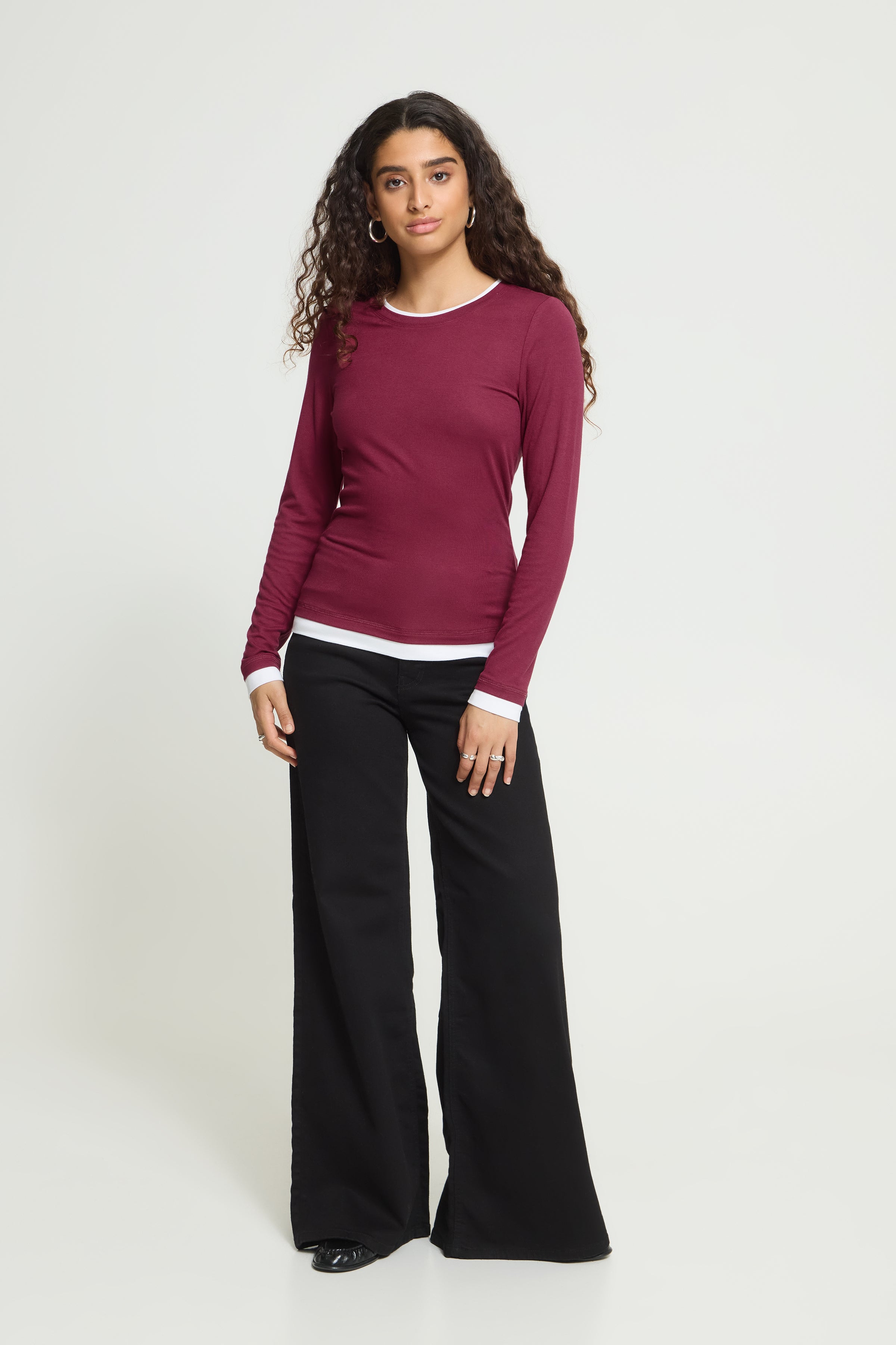 Nellaya Top in Rhododendron/Cloud Dancer