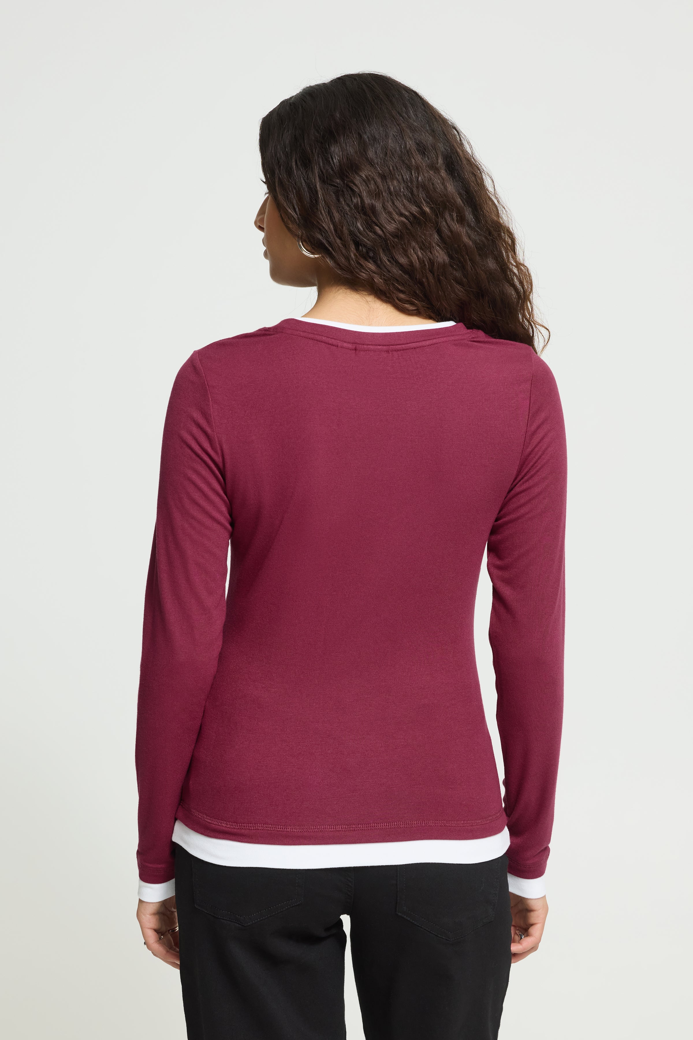 Nellaya Top in Rhododendron/Cloud Dancer