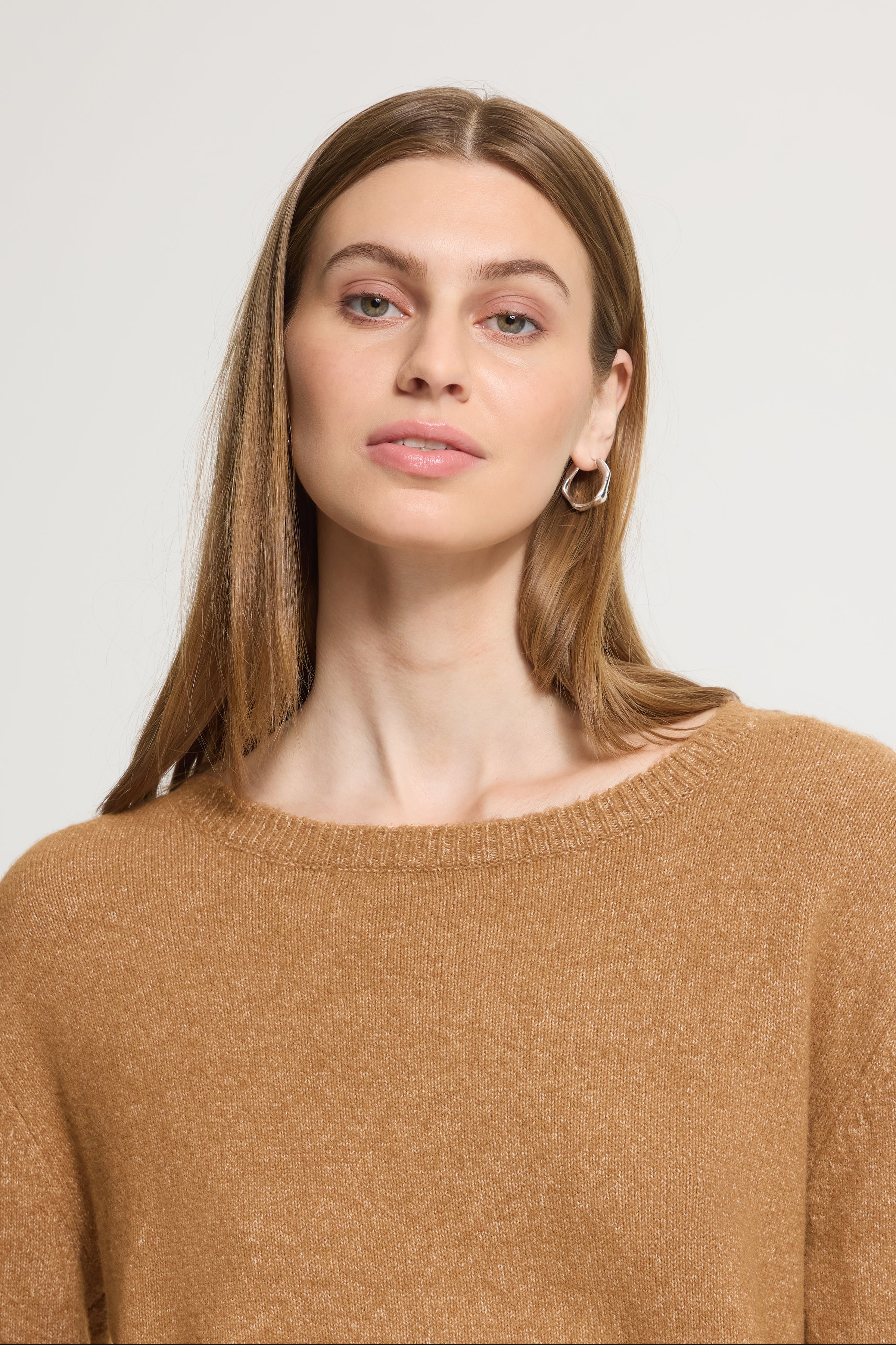 Ducie Layered Knit in Toasted Coconut/Blue Stripe