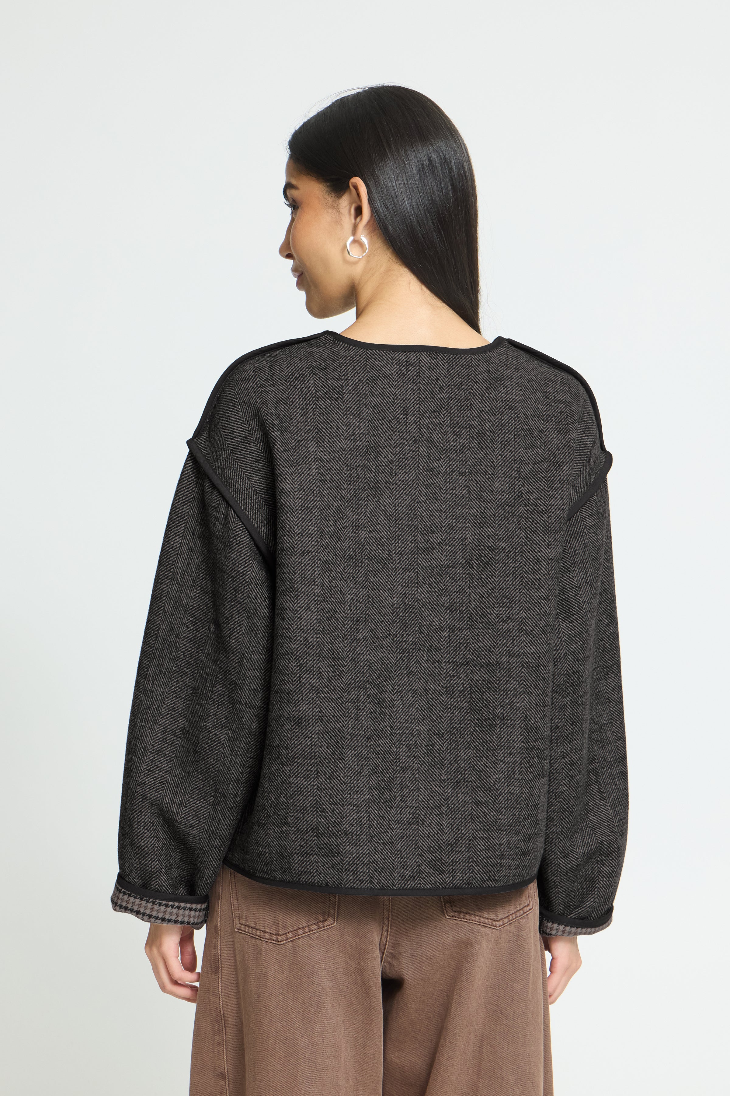 Frava Jacket in Black Herringbone