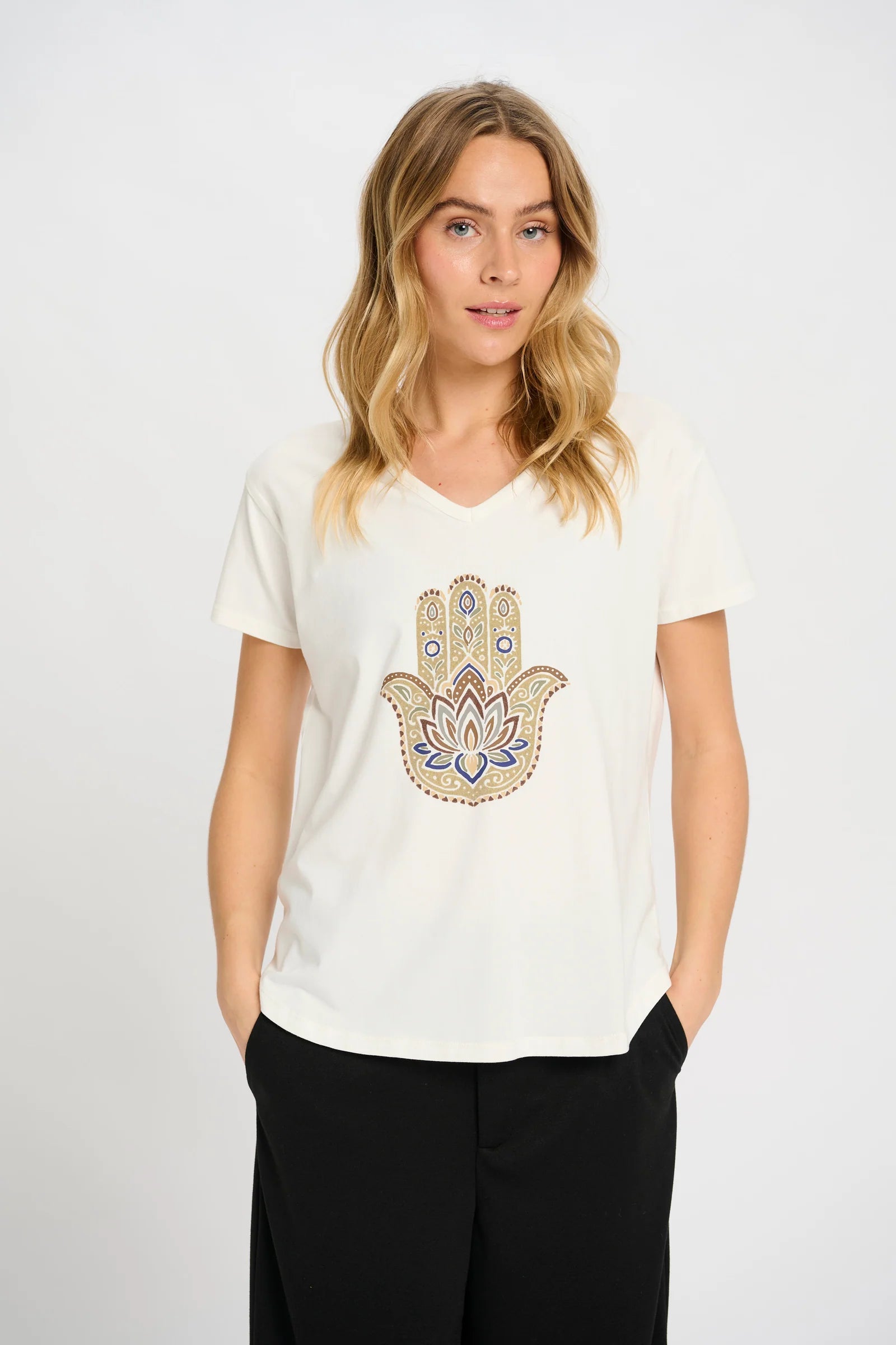 Hamsa Tee in White