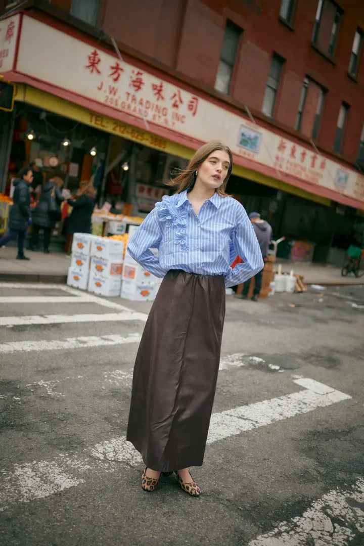 Lora Shirt in Blue/White Stripe