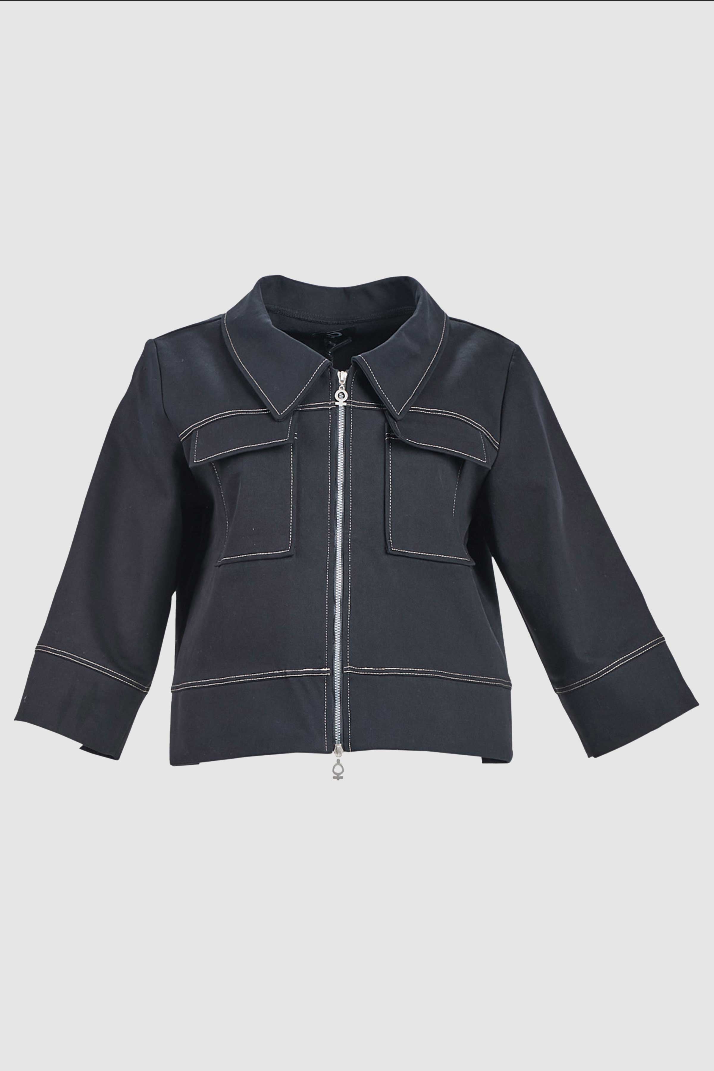 Stretch Denim Style Jacket in Black